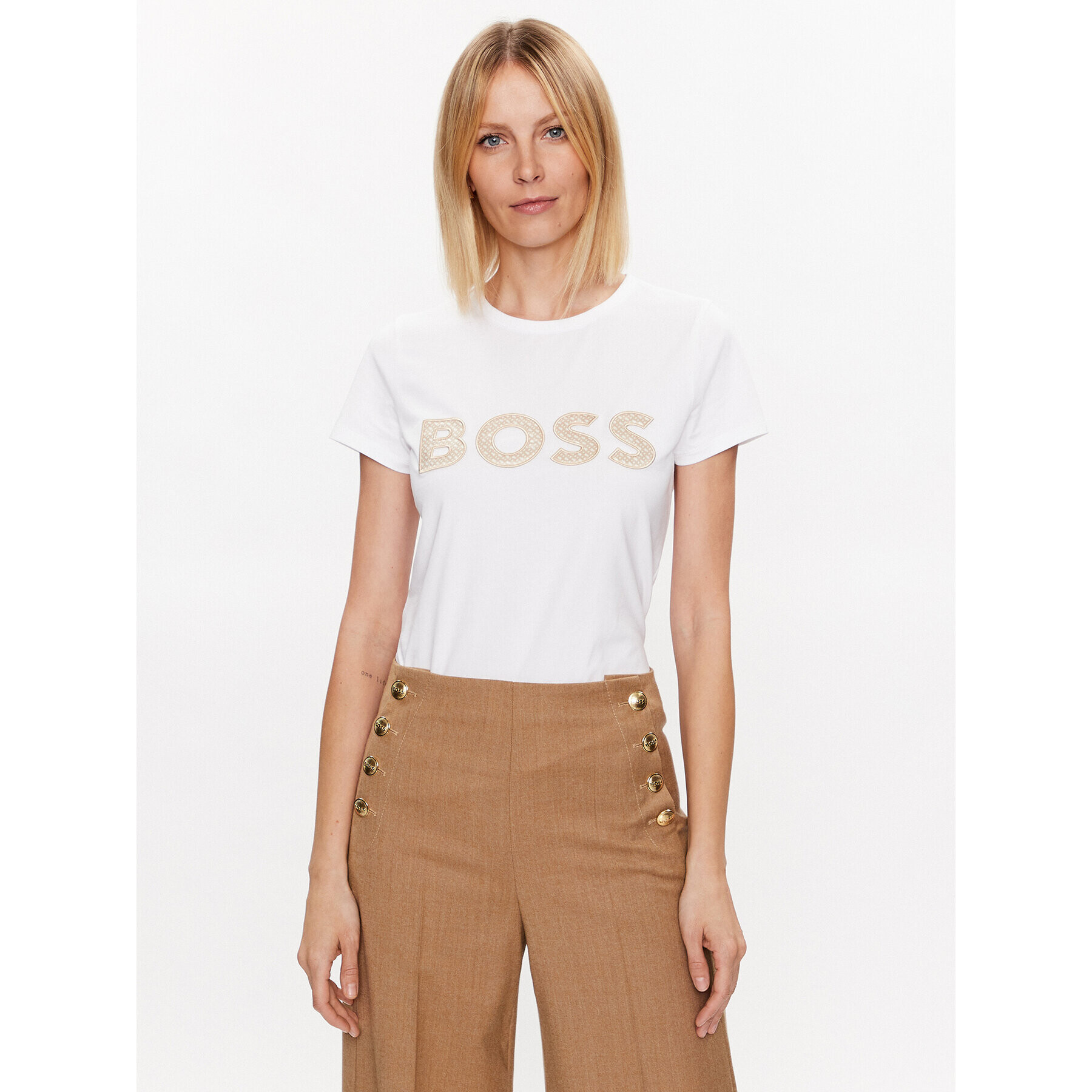 Boss Póló Eventsa 50489531 Fehér Slim Fit - Pepit.hu