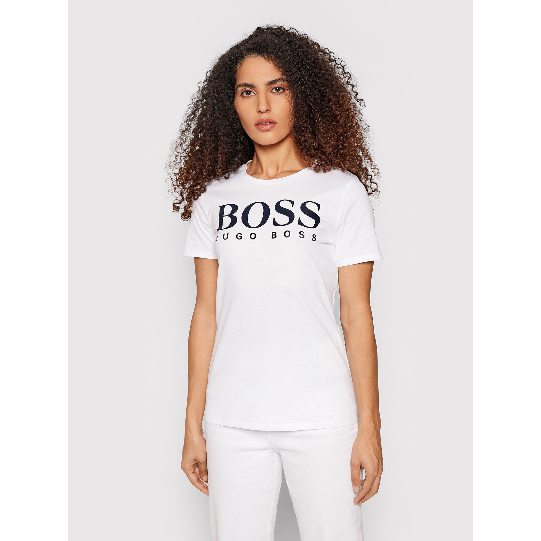 Boss Póló C_Elogo3 50457365 Fehér Slim Fit - Pepit.hu