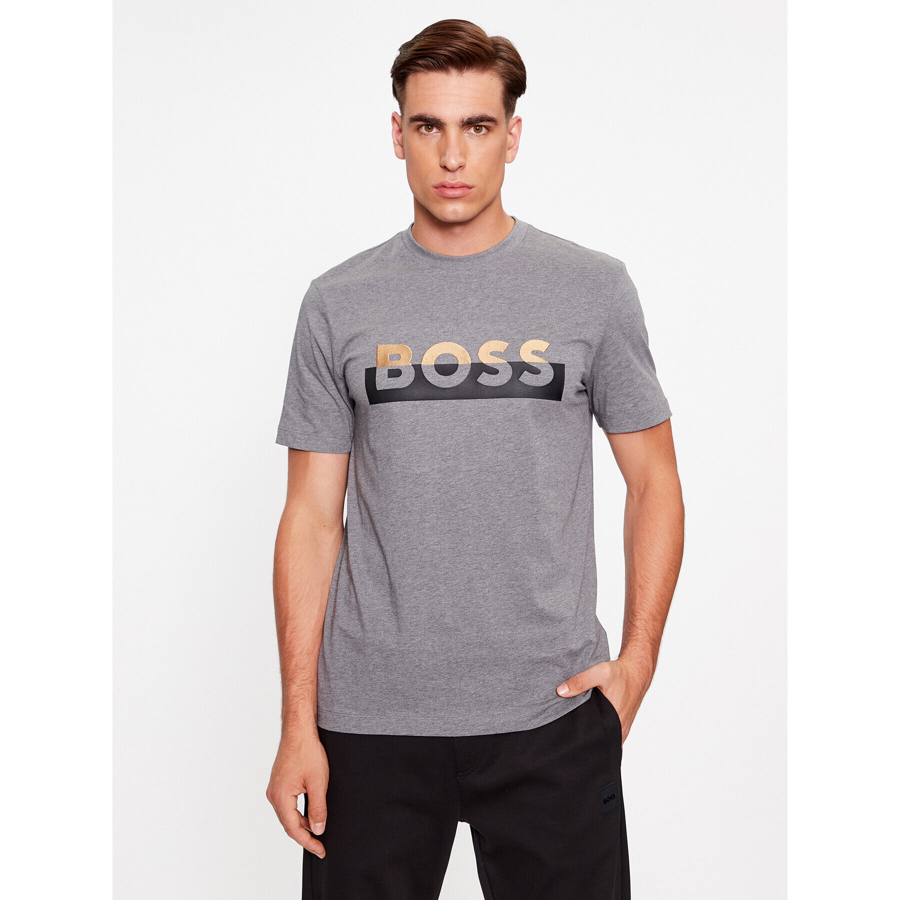 Boss Póló Tiburt 421 50499584 Szürke Regular Fit - Pepit.hu