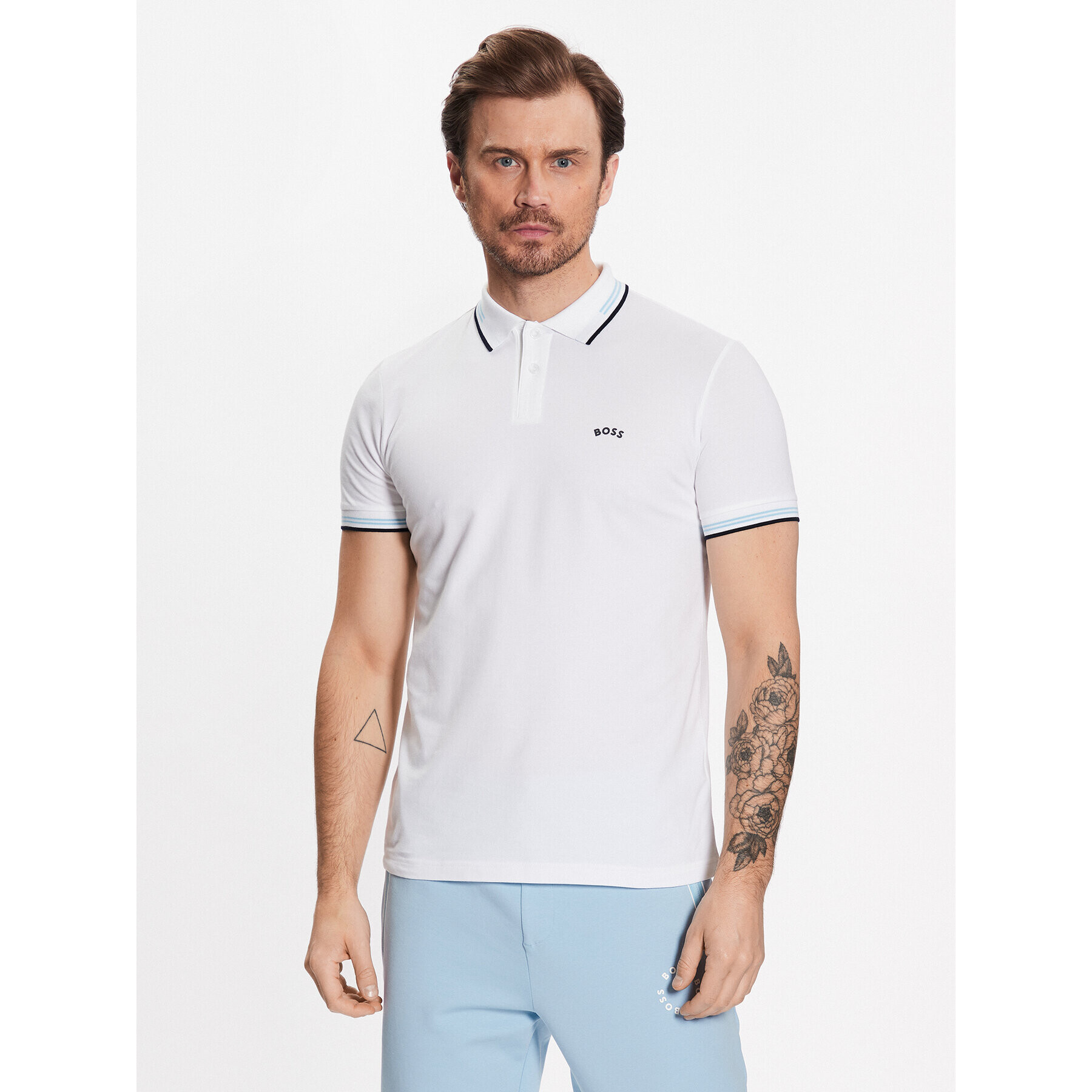 Boss Pólóing Paul 50469245 Fehér Slim Fit - Pepit.hu