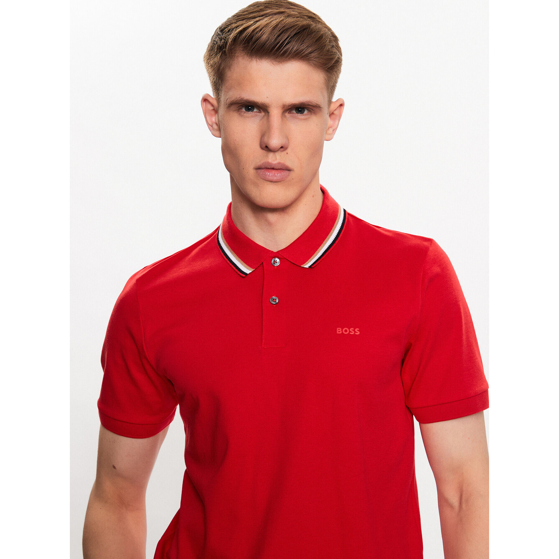 Boss Pólóing Penrose 38 50469360 Piros Slim Fit - Pepit.hu