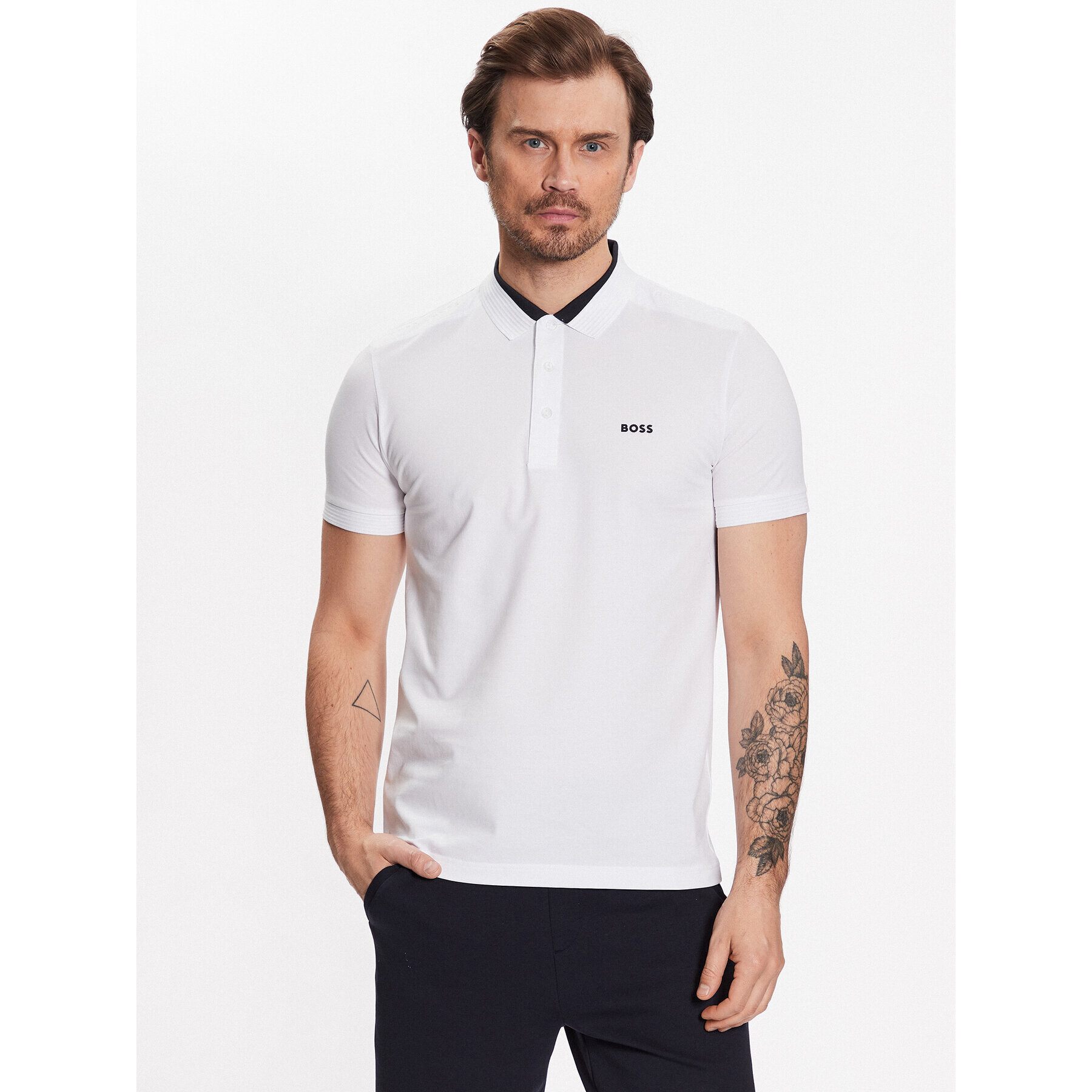 Boss Pólóing 50483246 Fehér Slim Fit - Pepit.hu