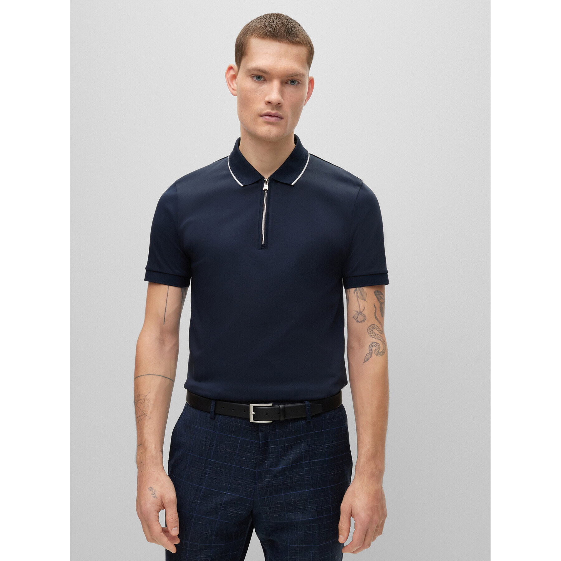 Boss Pólóing 50486191 Sötétkék Slim Fit - Pepit.hu