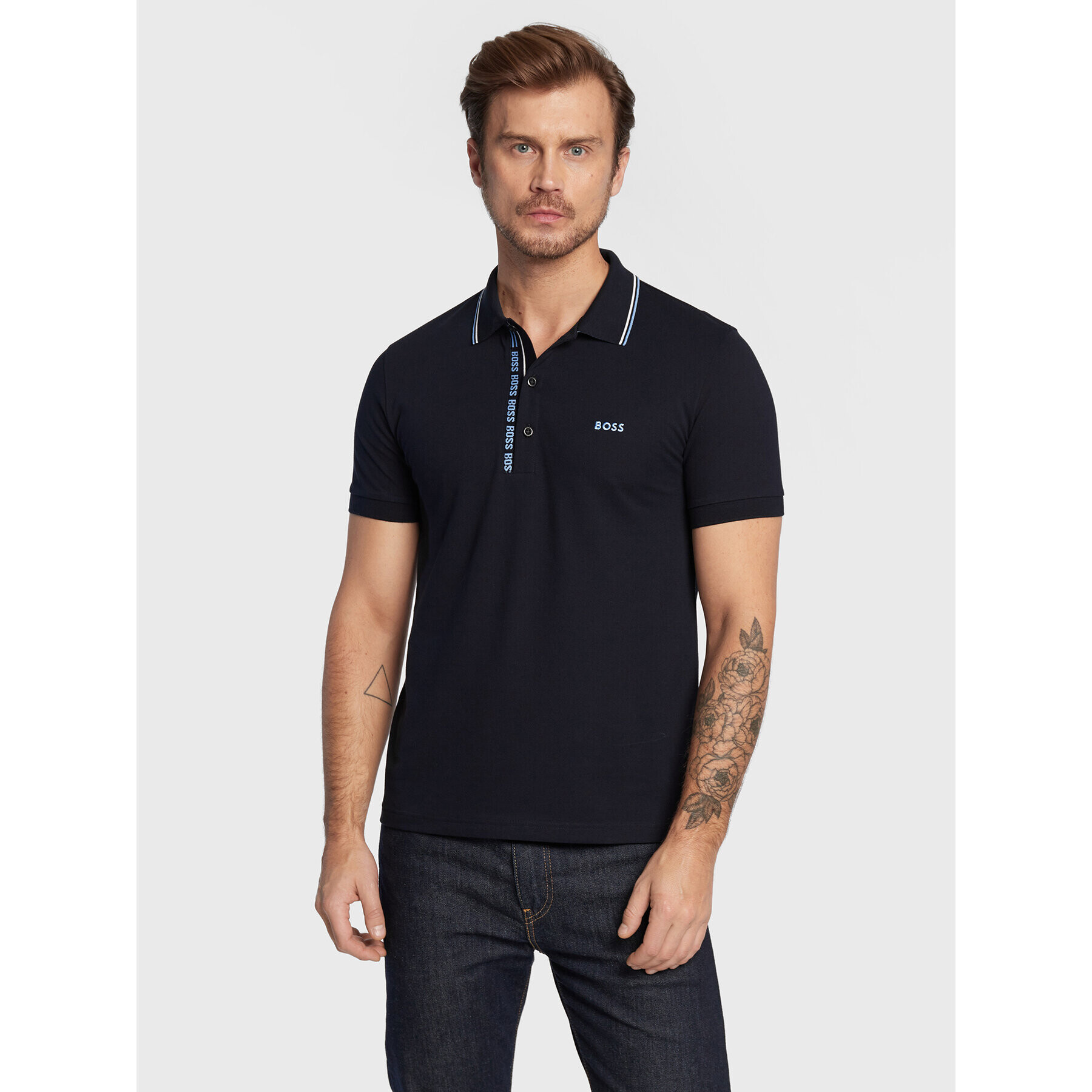 Boss Pólóing Paule 4 50469391 Sötétkék Slim Fit - Pepit.hu