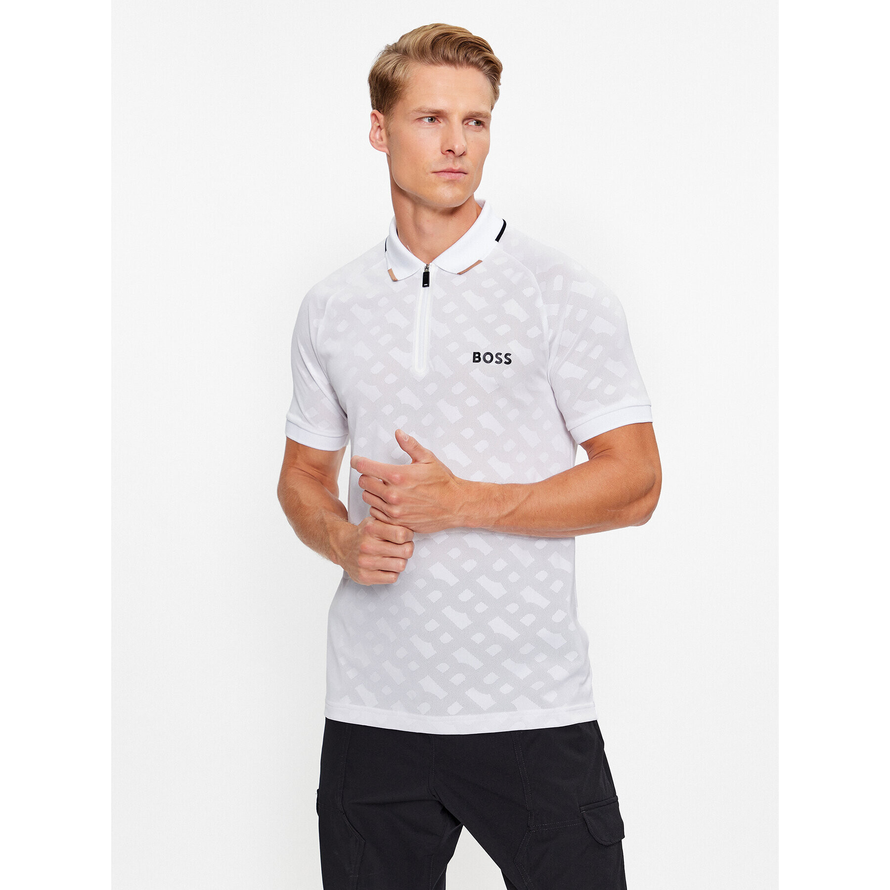 Boss Pólóing Philix Mb 2 50494527 Fehér Slim Fit - Pepit.hu