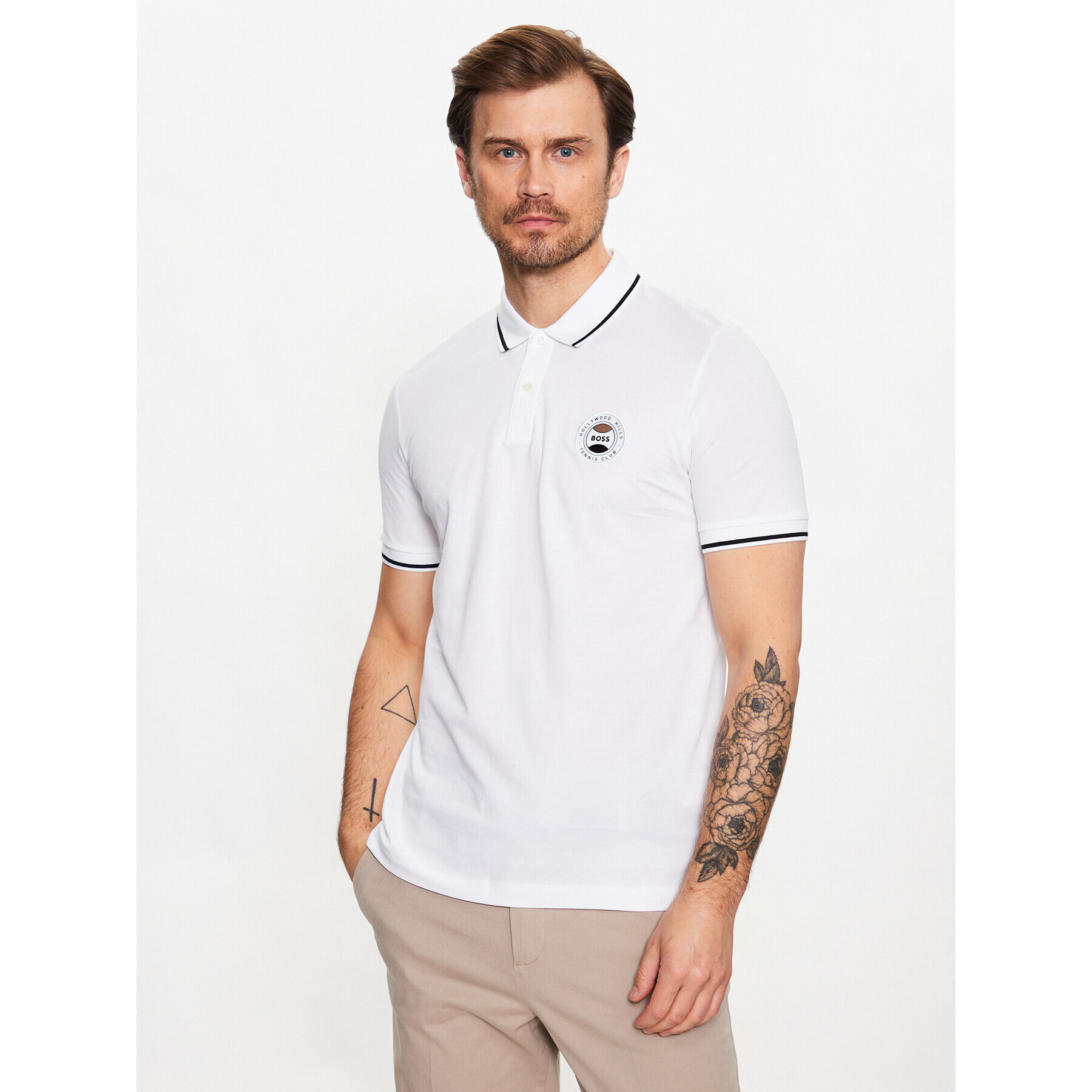 Boss Pólóing Phillipson 110 50486202 Fehér Slim Fit - Pepit.hu