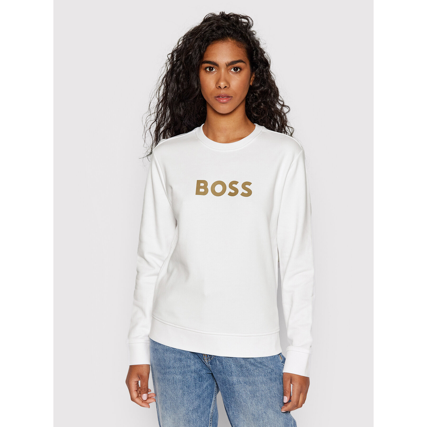 Boss Pulóver 50468357 Fehér Regular Fit - Pepit.hu