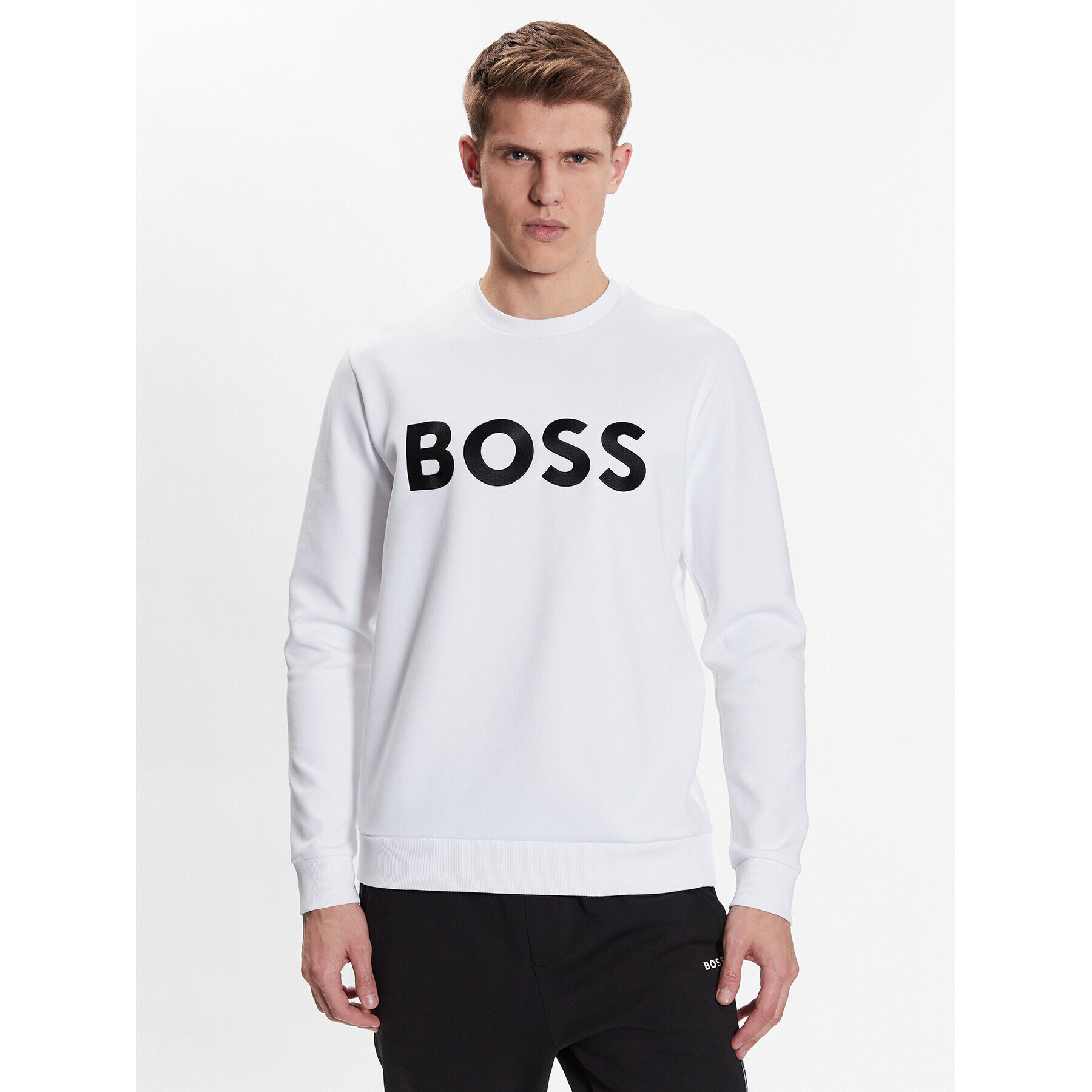 Boss Pulóver 50482898 Fehér Relaxed Fit - Pepit.hu