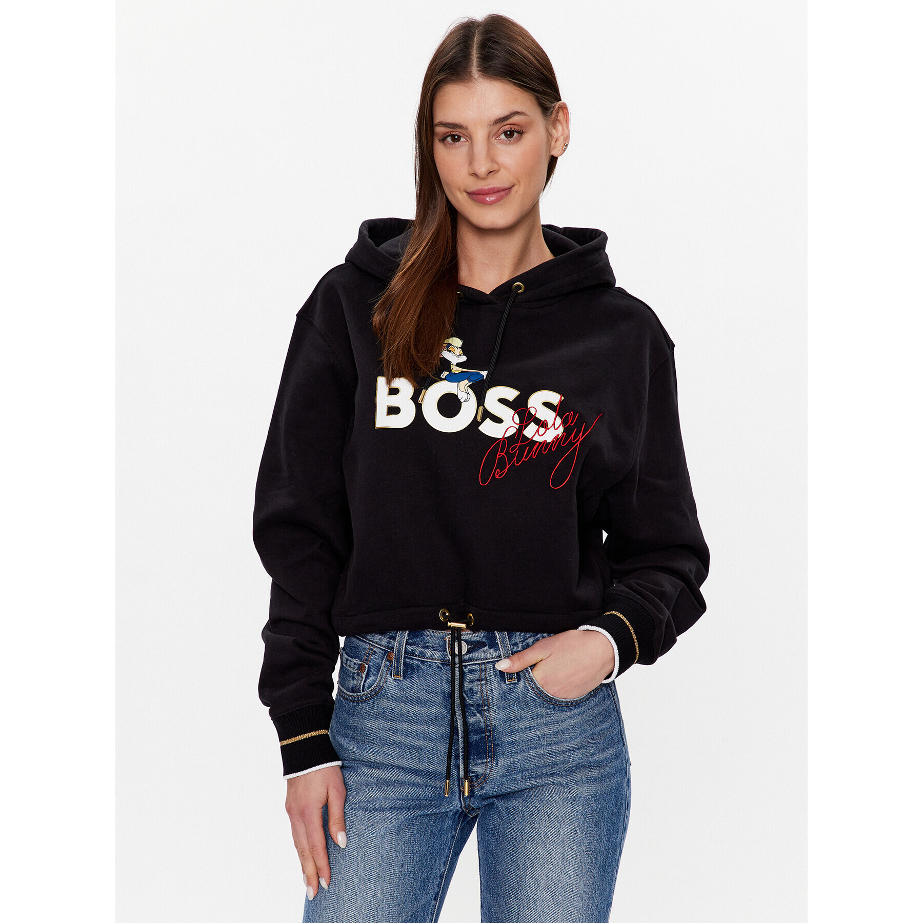 Boss Pulóver 50484939 Fekete Relaxed Fit - Pepit.hu