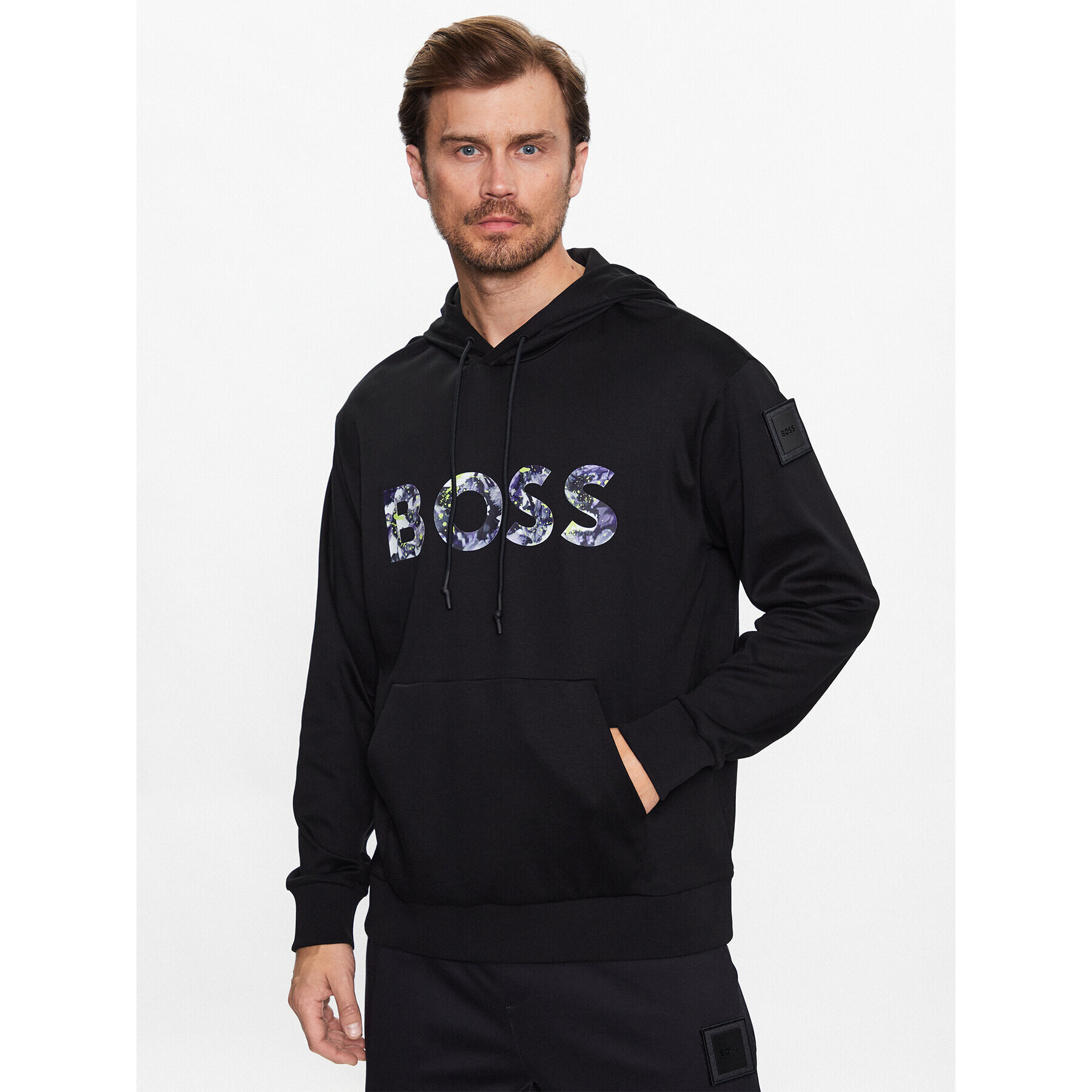 Boss Pulóver 50489152 Fekete Relaxed Fit - Pepit.hu