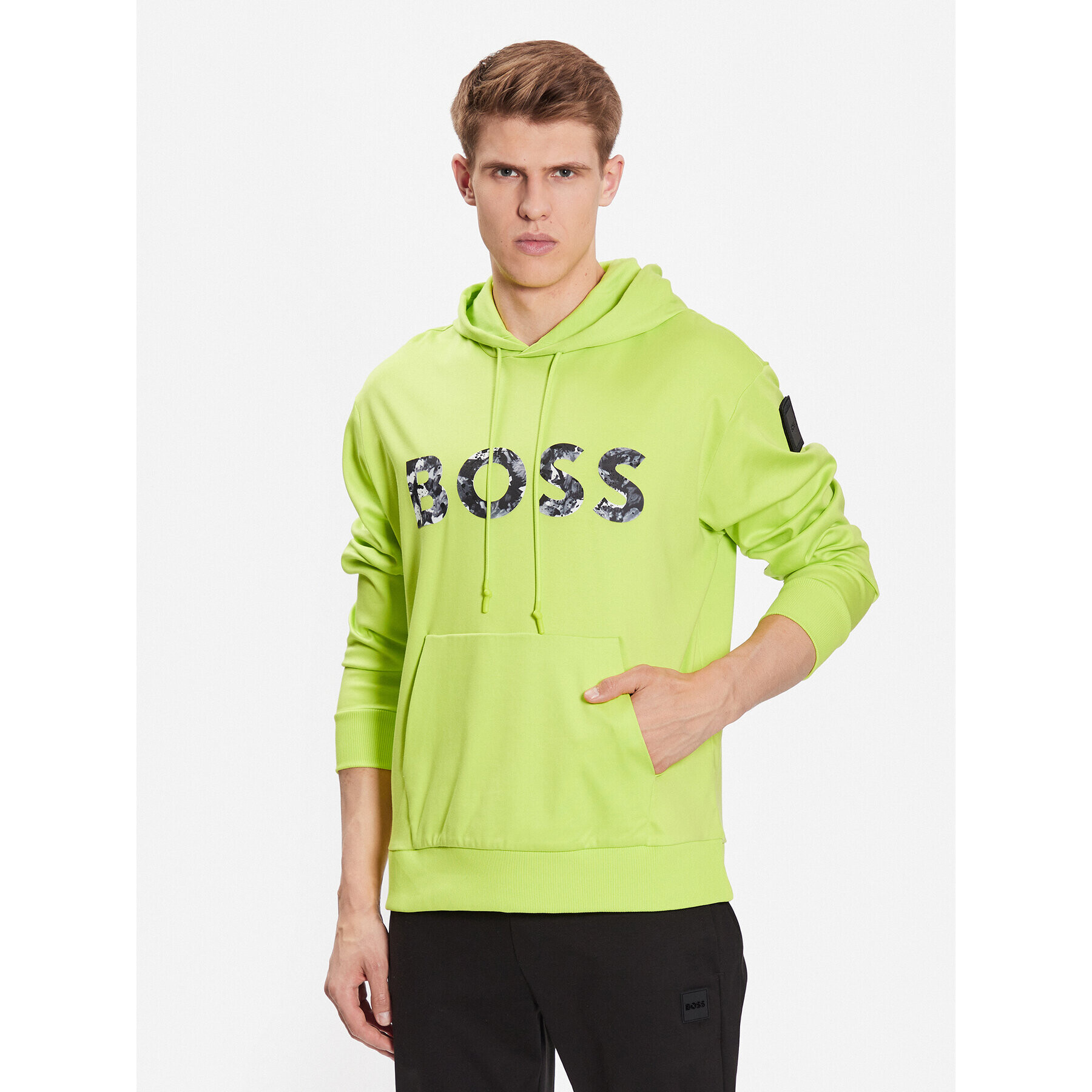 Boss Pulóver Soody Lotus 50489152 Zöld Relaxed Fit - Pepit.hu