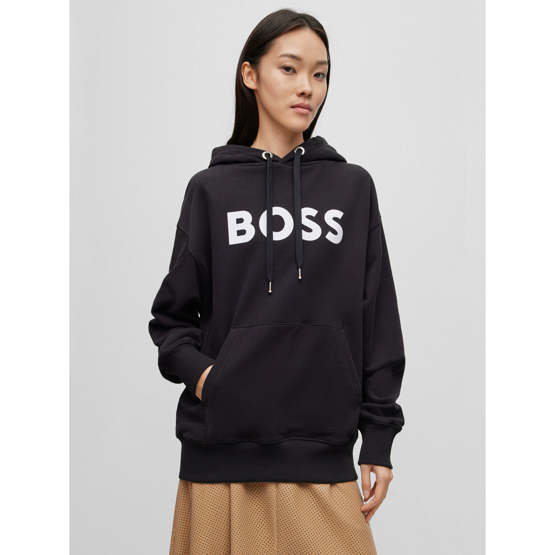 Boss Pulóver 50490635 Fekete Regular Fit - Pepit.hu