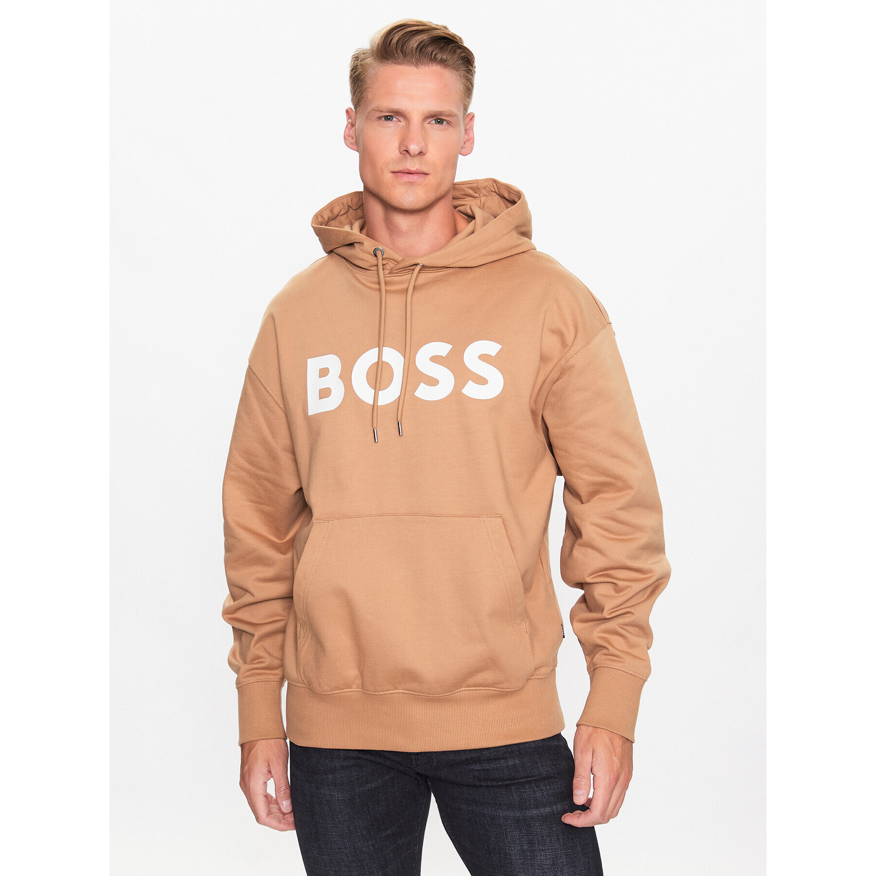 Boss Pulóver 50496661 Bézs Oversize - Pepit.hu