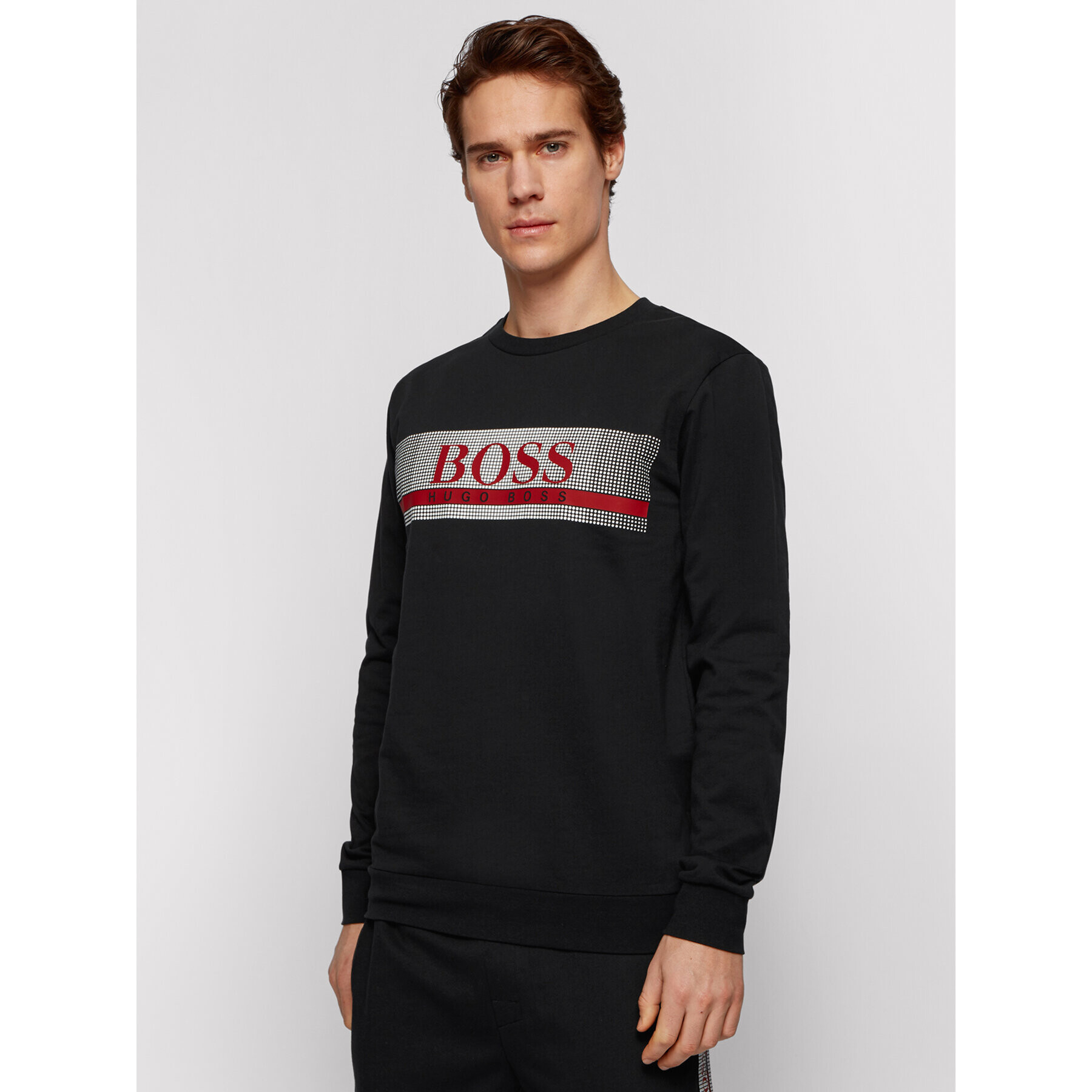 Boss Pulóver Authentic 50449939 Fekete Regular Fit - Pepit.hu