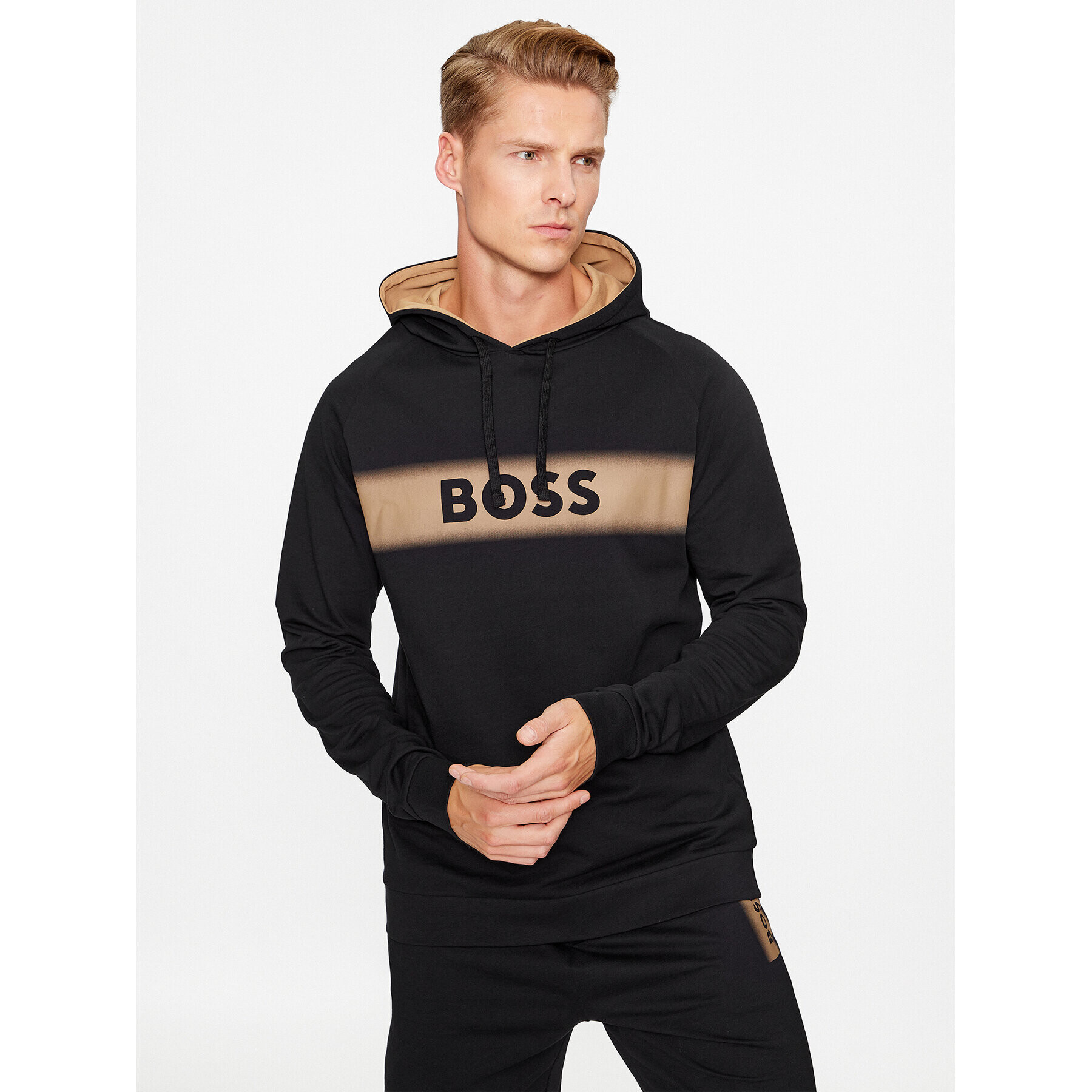 Boss Pulóver Authentic 50503076 Fekete Regular Fit - Pepit.hu