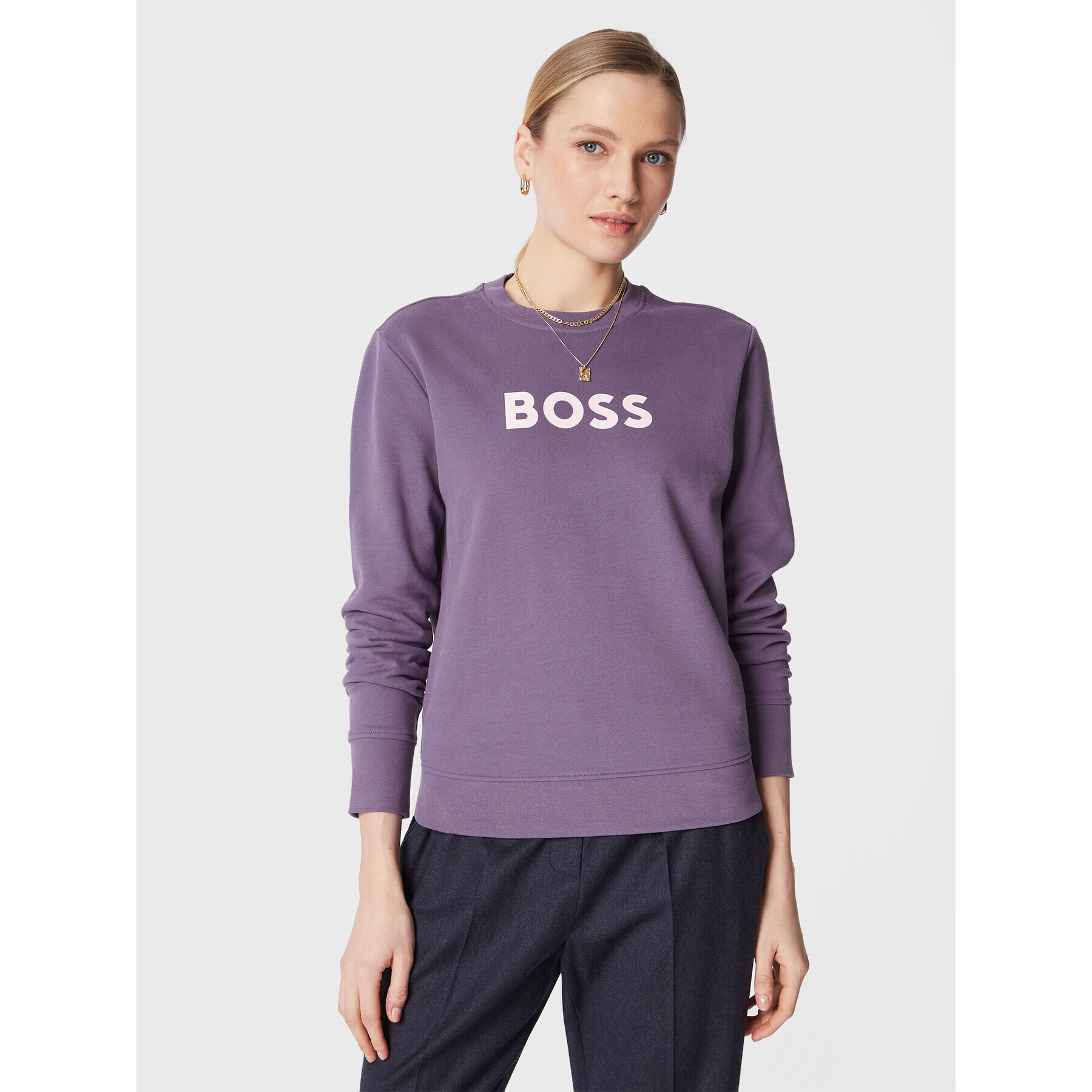 Boss Pulóver C_Ela_6 50468357 Lila Regular Fit - Pepit.hu