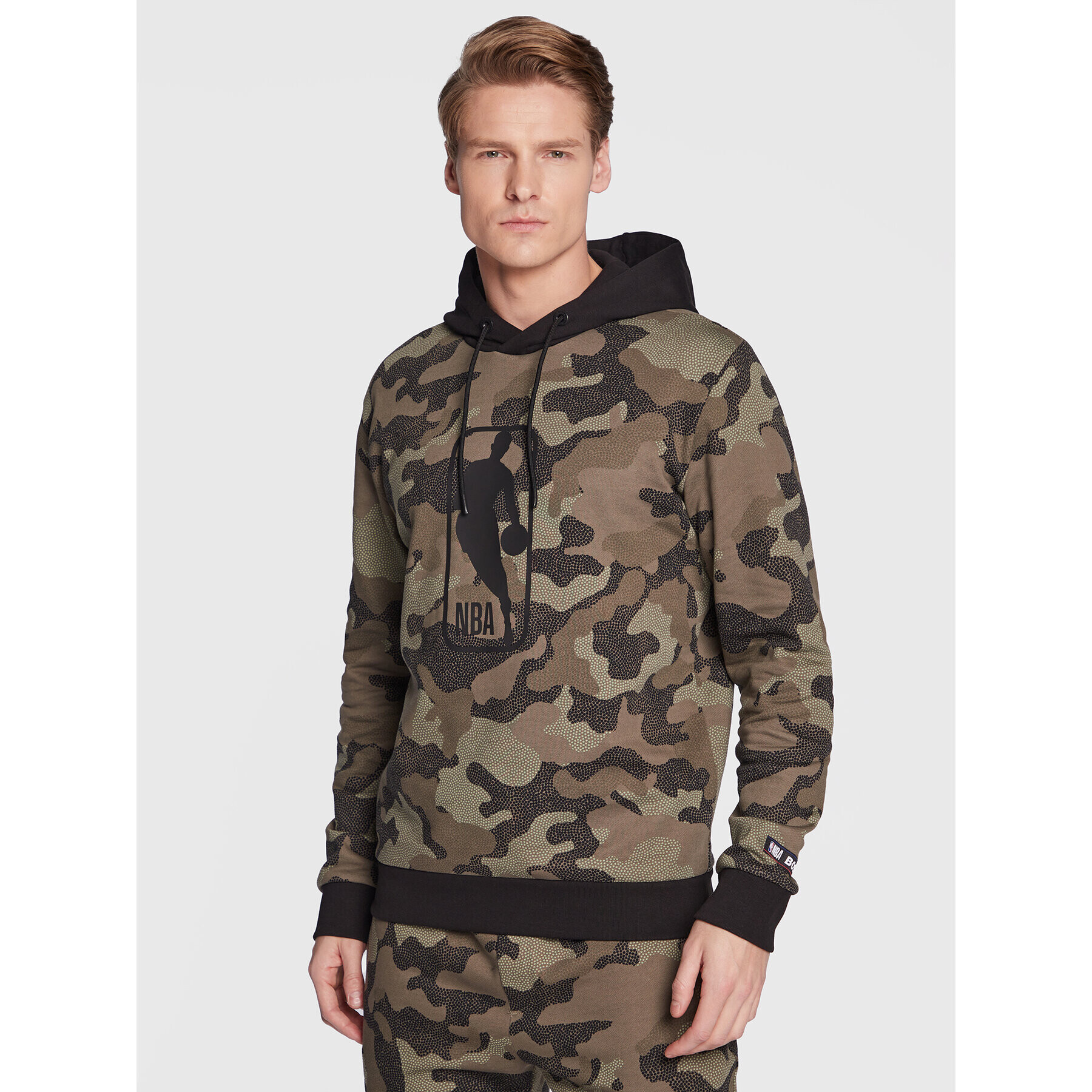 Boss Pulóver NBA W_Camo 50477453 Zöld Regular Fit - Pepit.hu