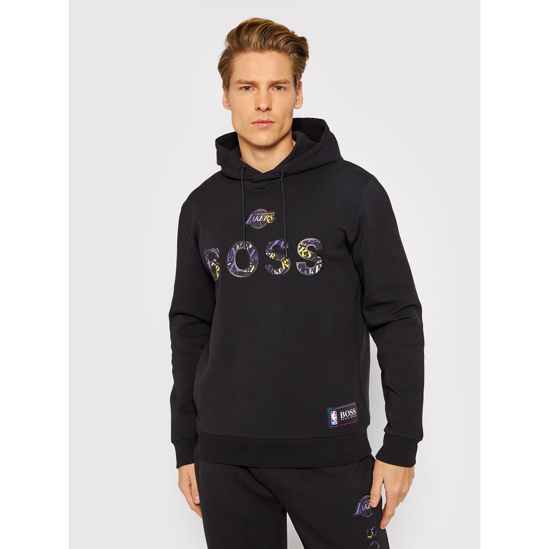 Boss Pulóver NBA WBounce2_2 50461971 Fekete Relaxed Fit - Pepit.hu