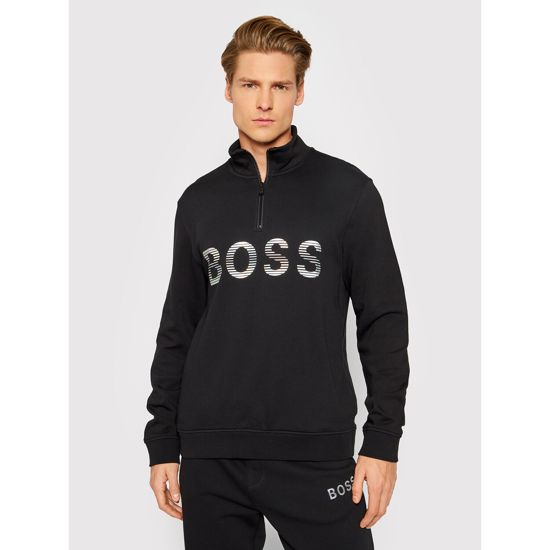 Boss Pulóver Sakul_Za 50472242 Fekete Regular Fit - Pepit.hu