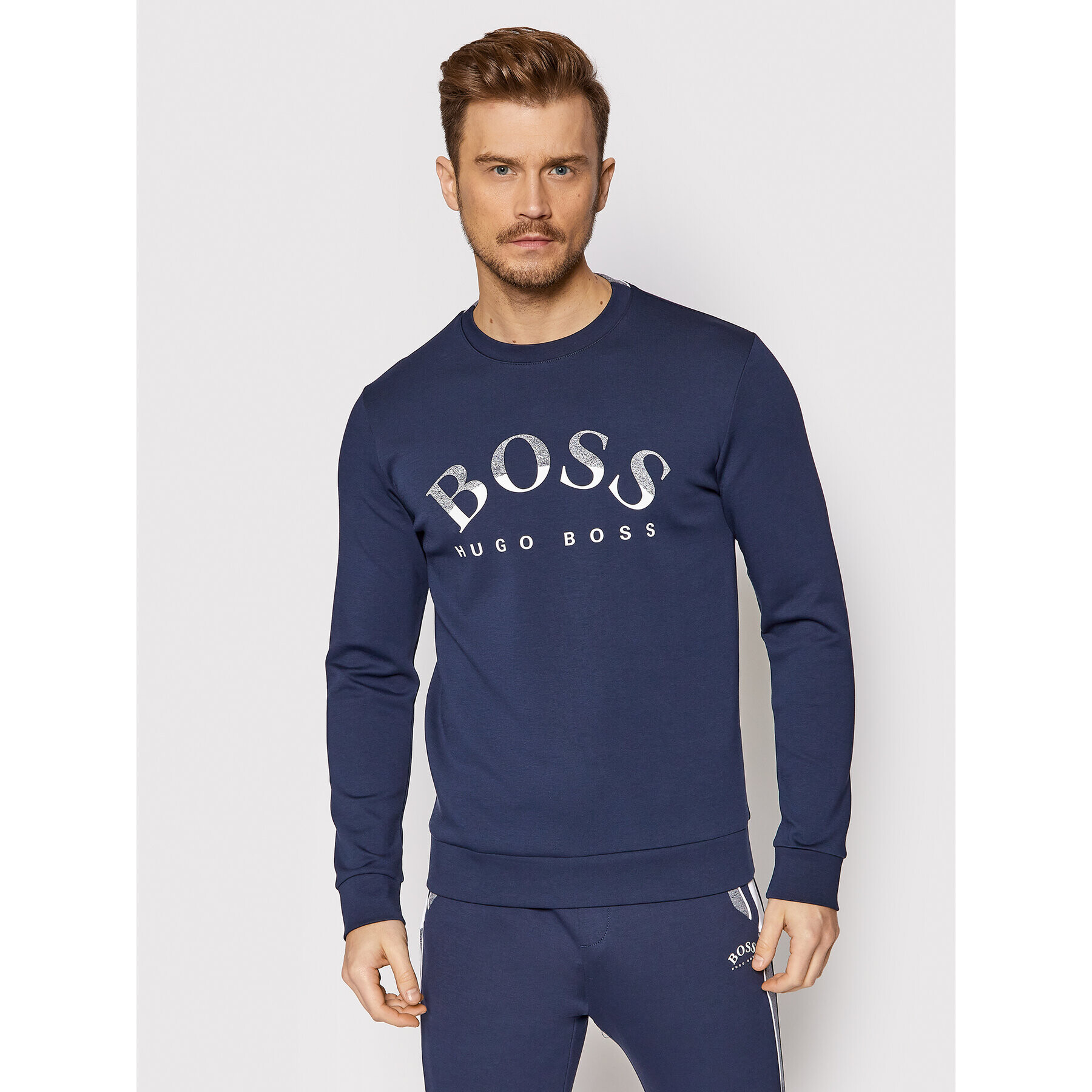 Boss Pulóver Salbo 1 50457020 Sötétkék Slim Fit - Pepit.hu