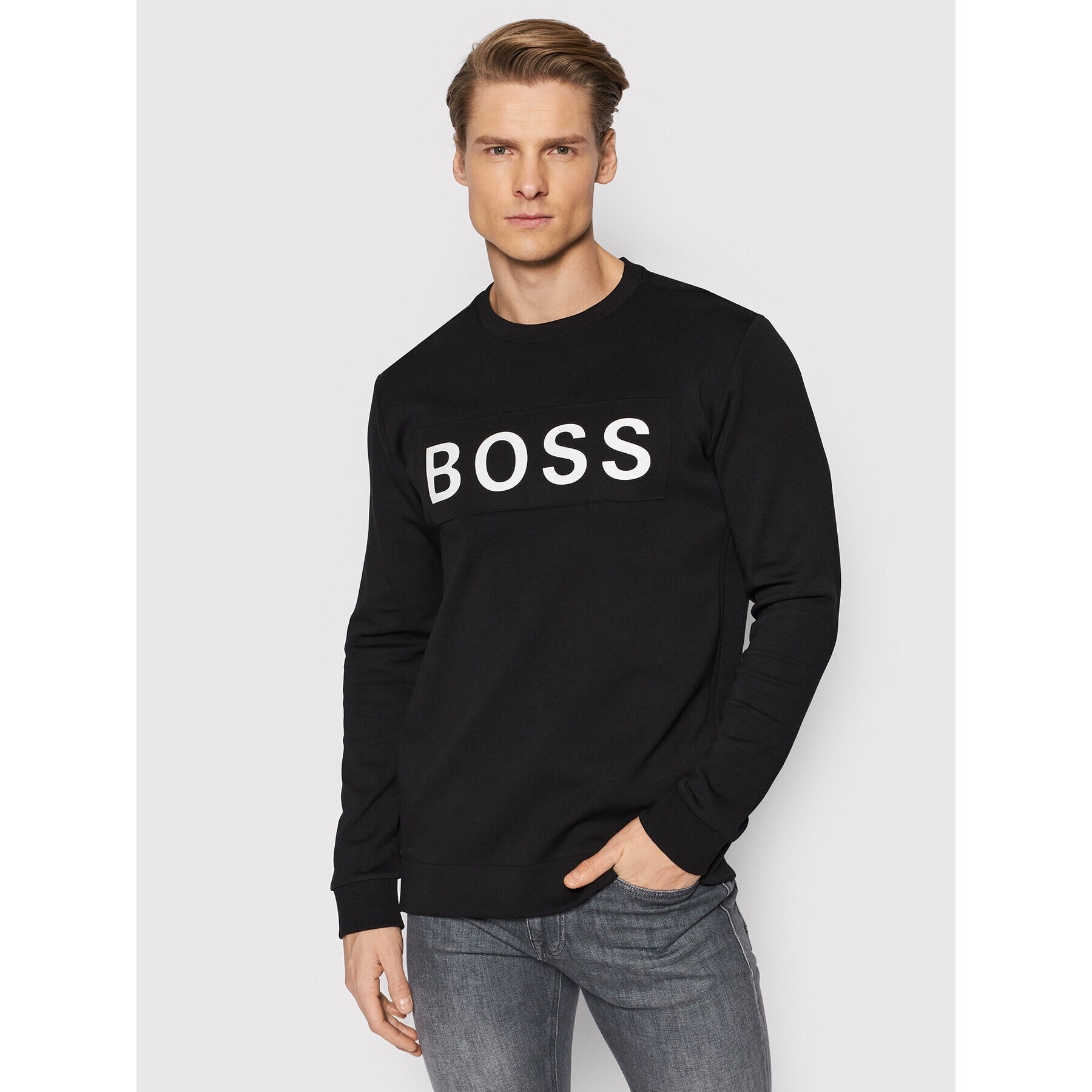 Boss Pulóver Salbo 1 50461623 Fekete Regular Fit - Pepit.hu