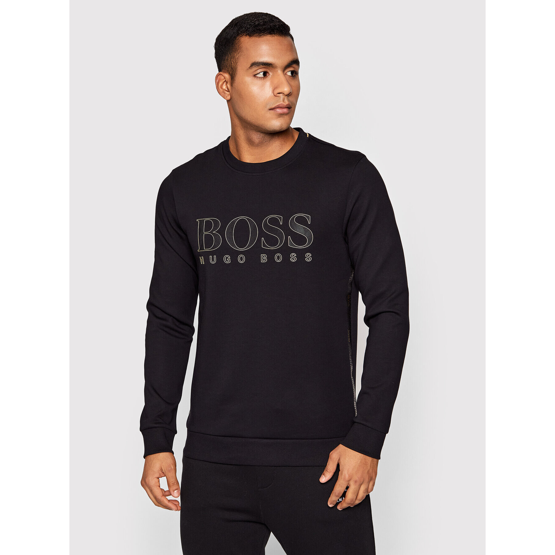 Boss Pulóver Salbo Iconic 50448186 Fekete Slim Fit - Pepit.hu