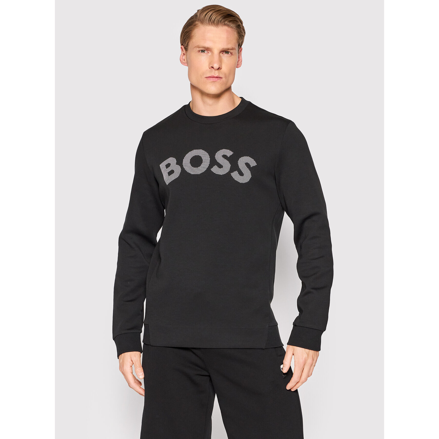 Boss Pulóver Salbo Iconic 50469363 Fekete Regular Fit - Pepit.hu