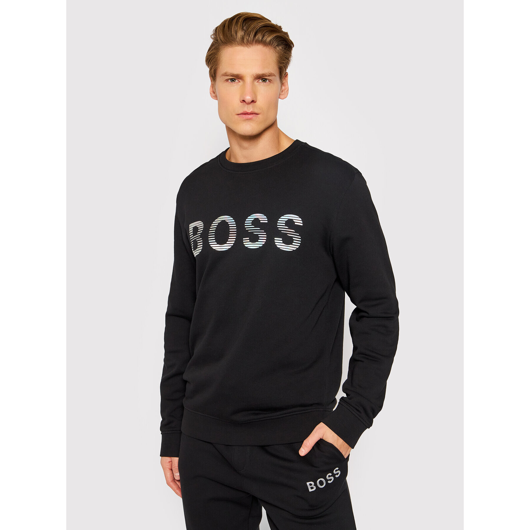 Boss Pulóver Simo_Za 50472235 Fekete Regular Fit - Pepit.hu