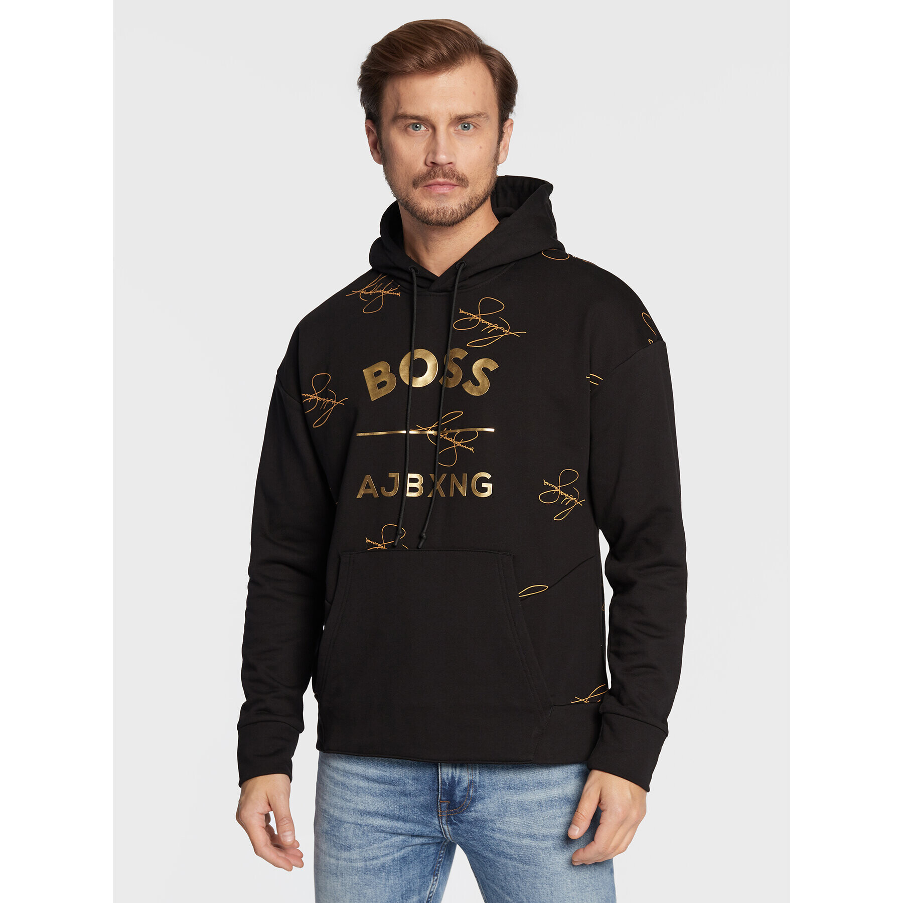 Boss Pulóver Sly Aj 50476428 Fekete Relaxed Fit - Pepit.hu