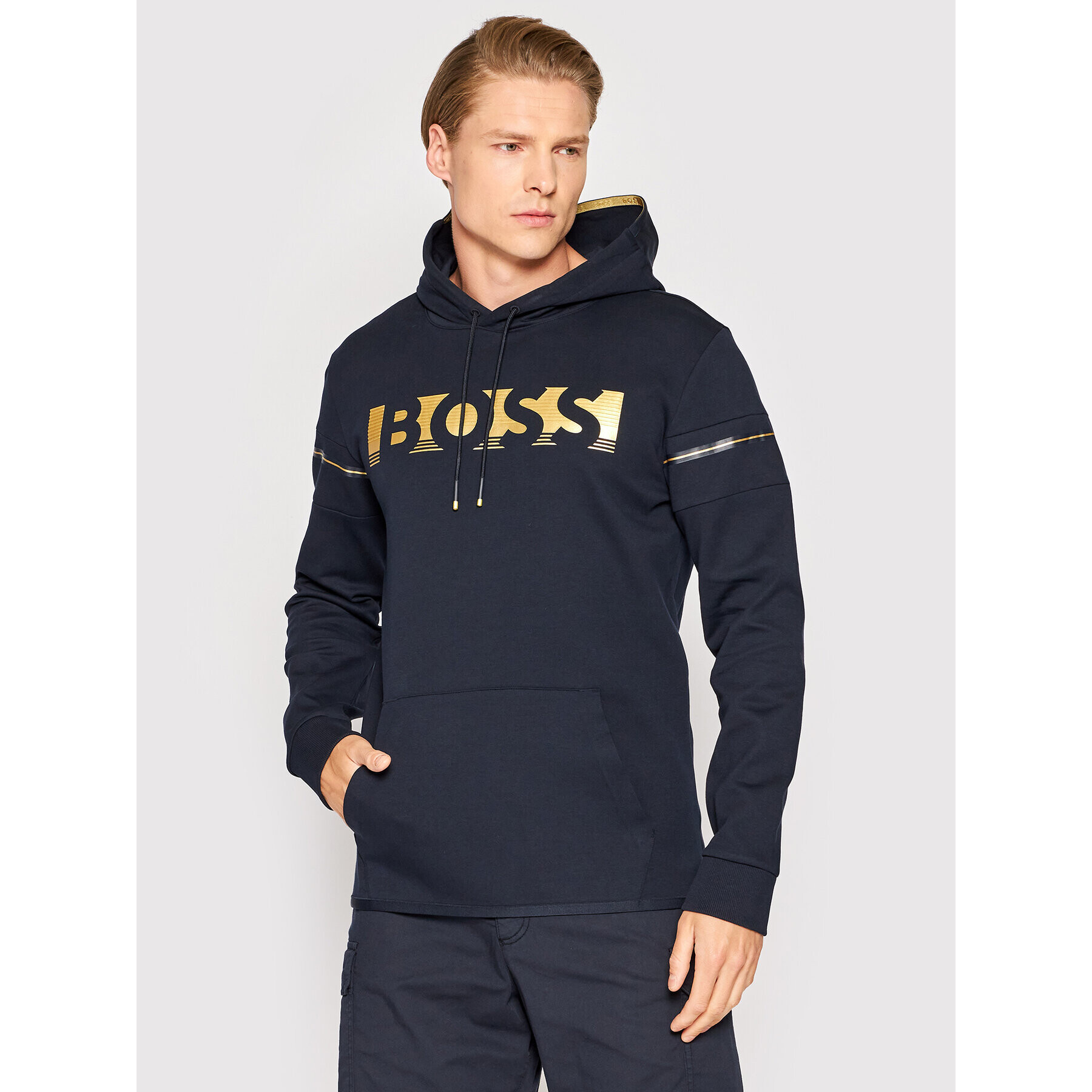 Boss Pulóver Soody 1 50465949 Sötétkék Regular Fit - Pepit.hu