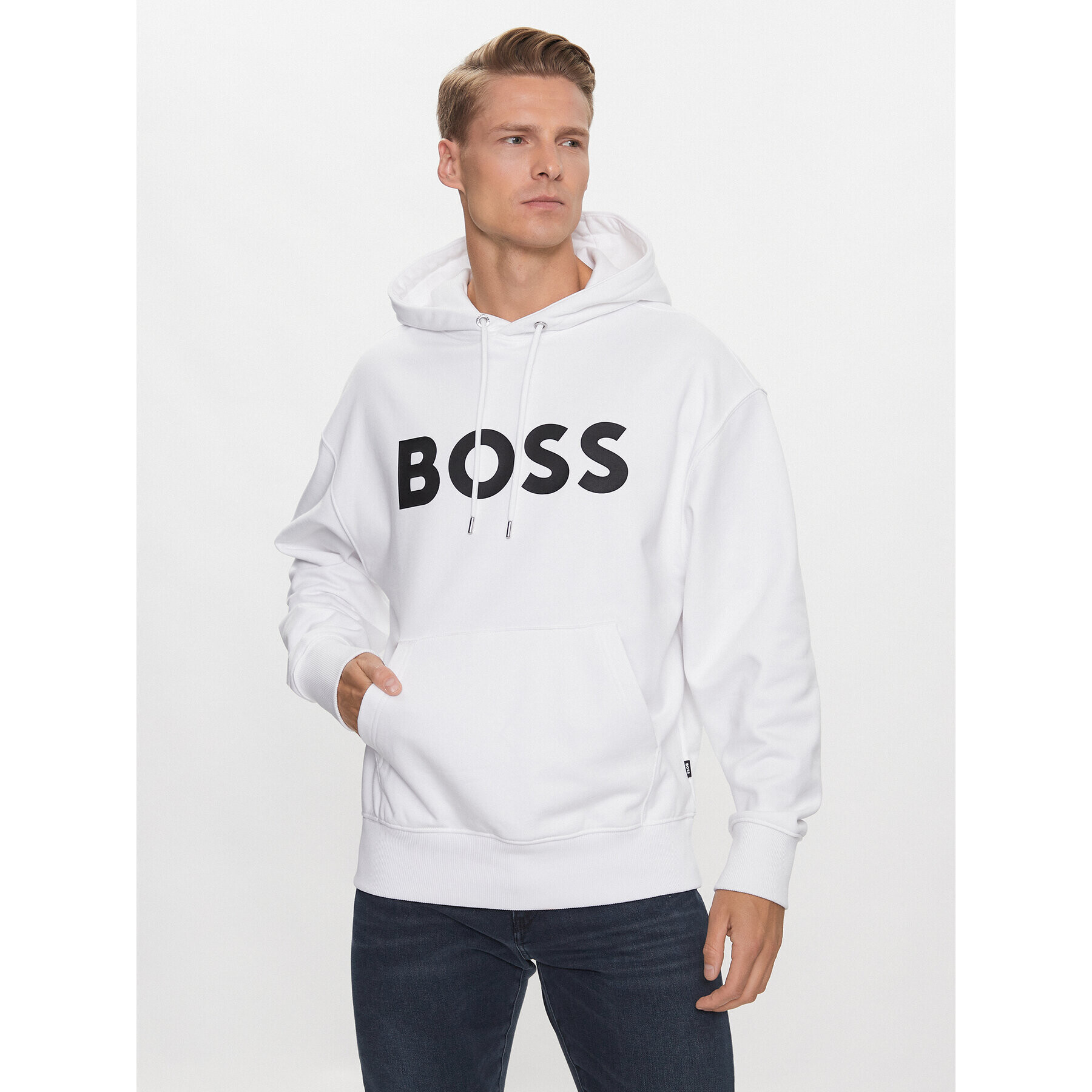 Boss Pulóver Sullivan 16 50496661 Fehér Oversize - Pepit.hu