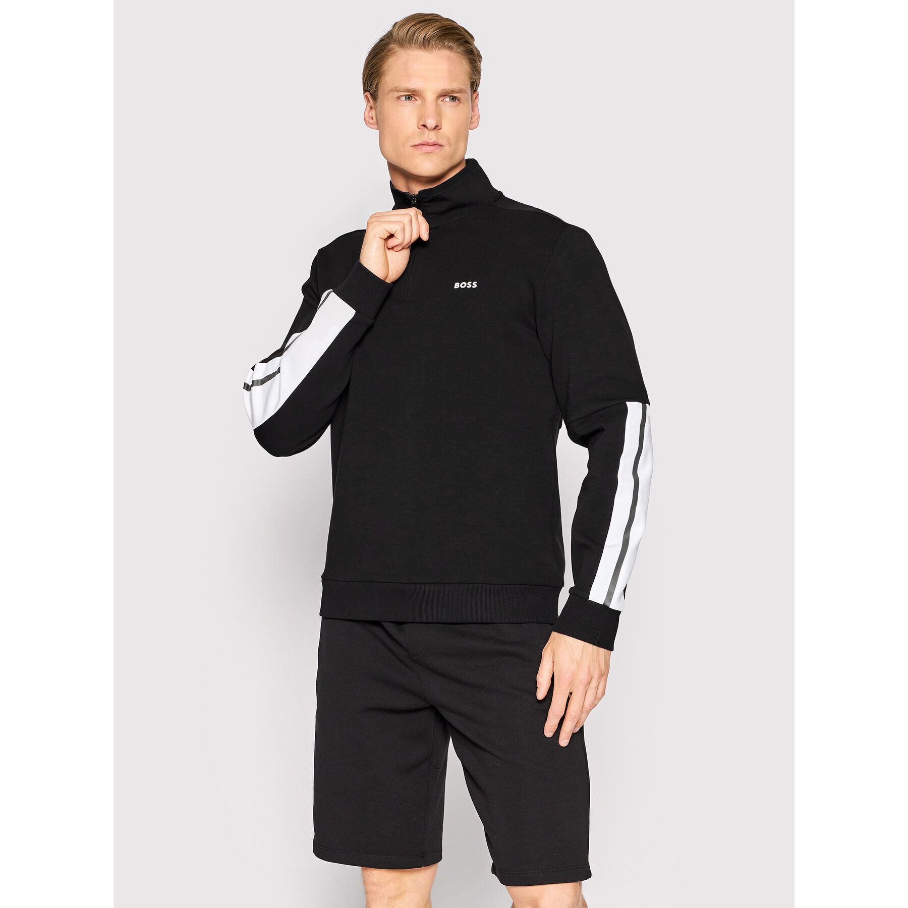 Boss Pulóver Sweat 1 50468839 Fekete Regular Fit - Pepit.hu