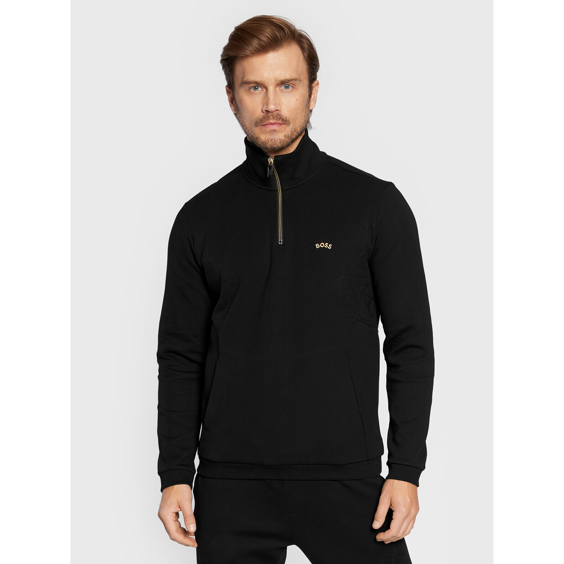 Boss Pulóver Sweat 2 50477123 Fekete Regular Fit - Pepit.hu