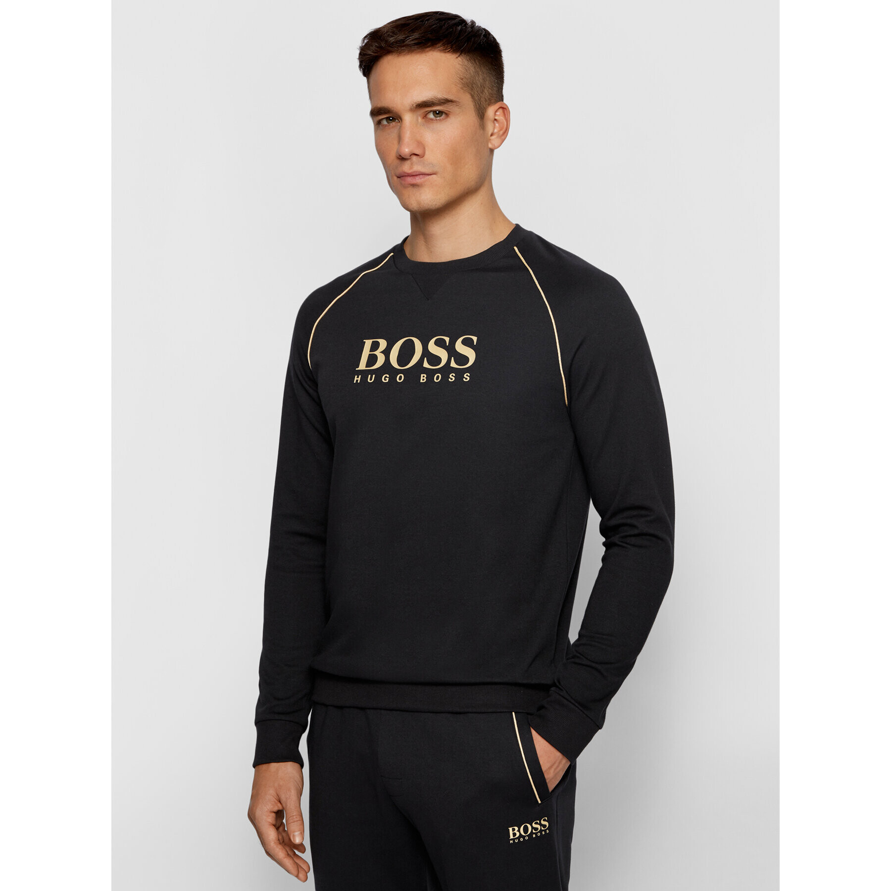 Boss Pulóver Tracksuit 50442816 Fekete Regular Fit - Pepit.hu