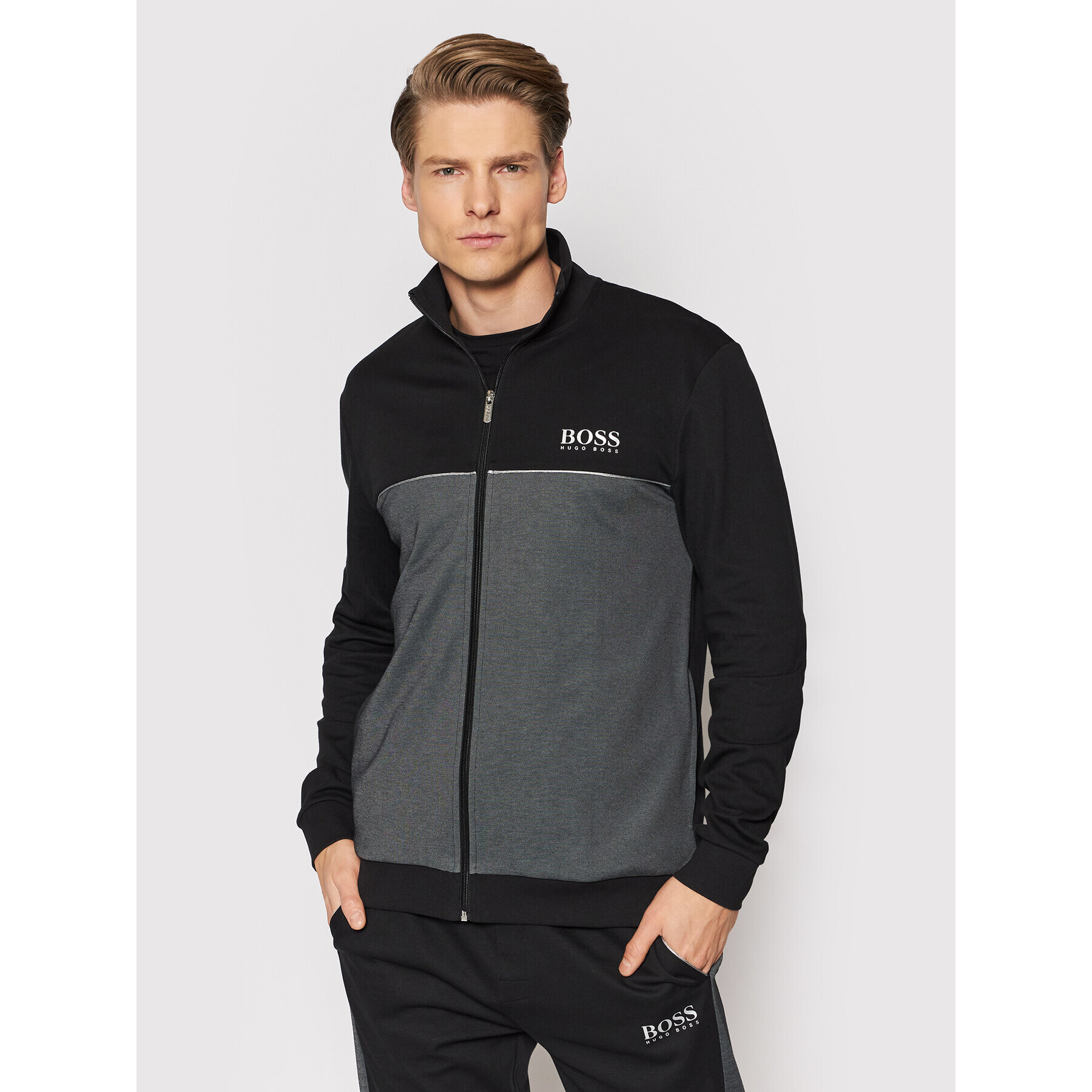 Boss Pulóver Tracksuit 50465026 Szürke Regular Fit - Pepit.hu