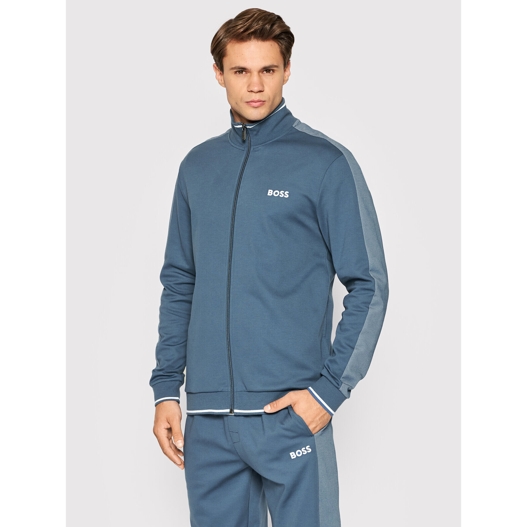 Boss Pulóver Tracksuit 50469630 Kék Regular Fit - Pepit.hu