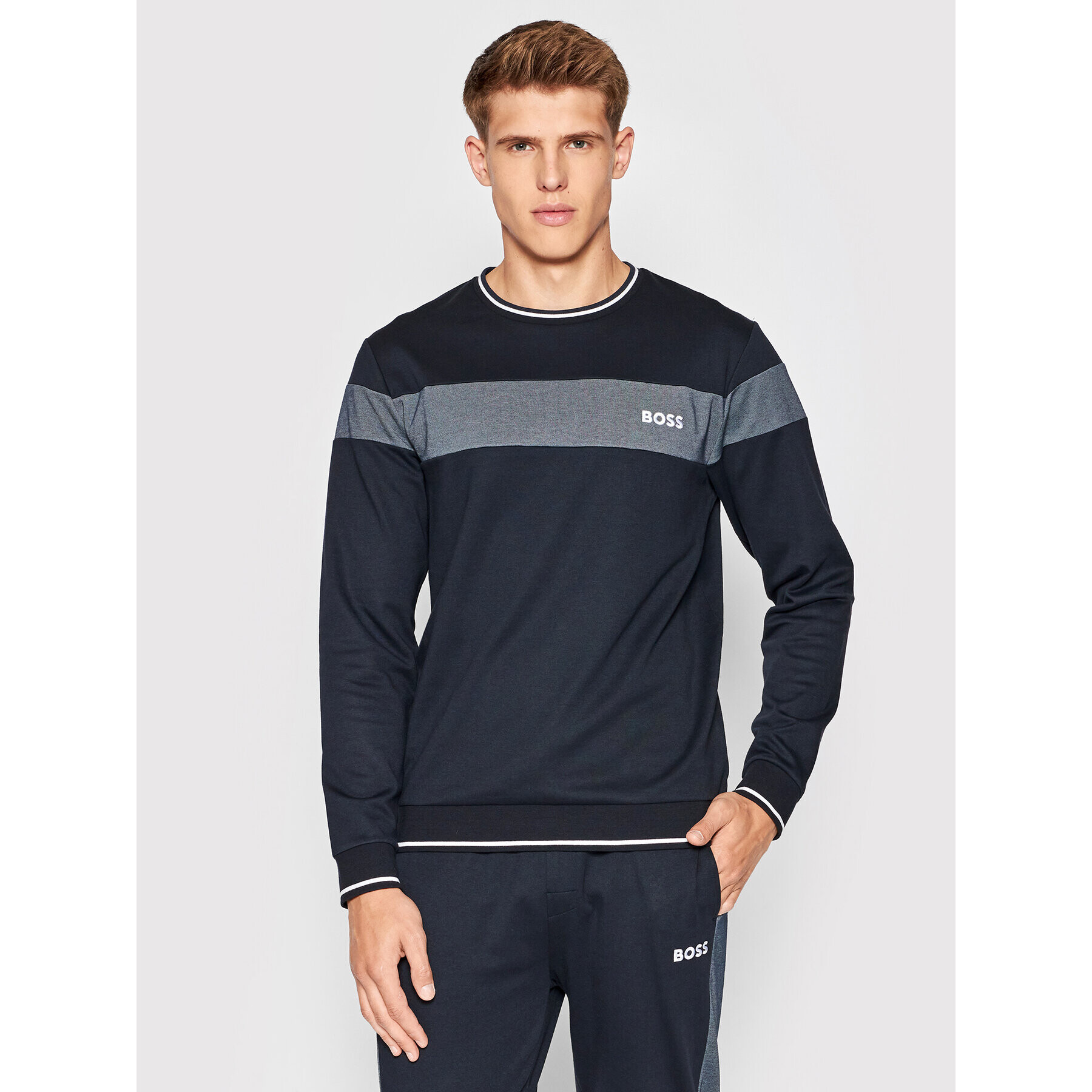 Boss Pulóver Tracksuit 50473523 Sötétkék Regular Fit - Pepit.hu