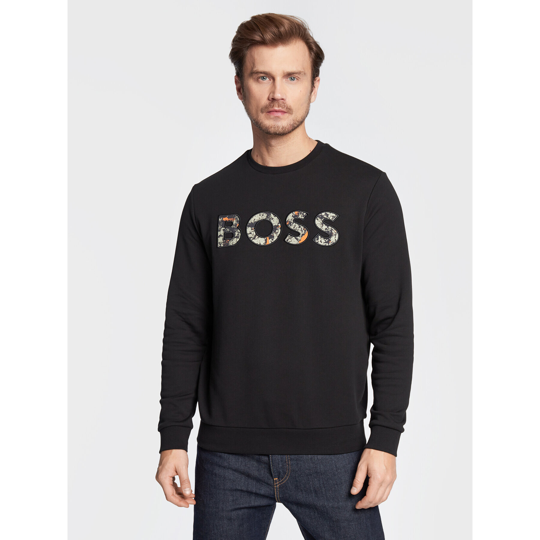 Boss Pulóver We 50476140 Fekete Regular Fit - Pepit.hu