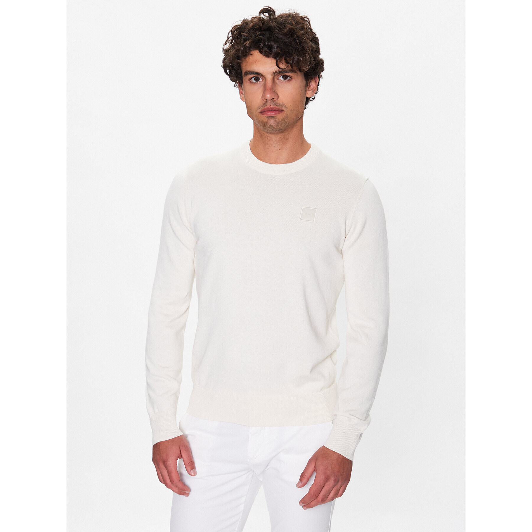 Boss Sweater 50471343 Fehér Regular Fit - Pepit.hu