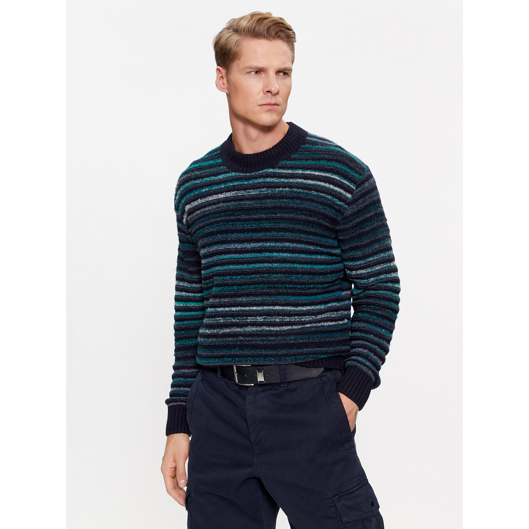 Boss Sweater Arluti 50501754 Sötétkék Regular Fit - Pepit.hu