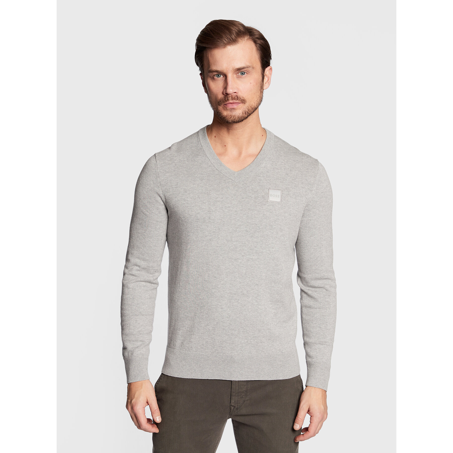 Boss Sweater Kanovano_V 50480060 Szürke Regular Fit - Pepit.hu