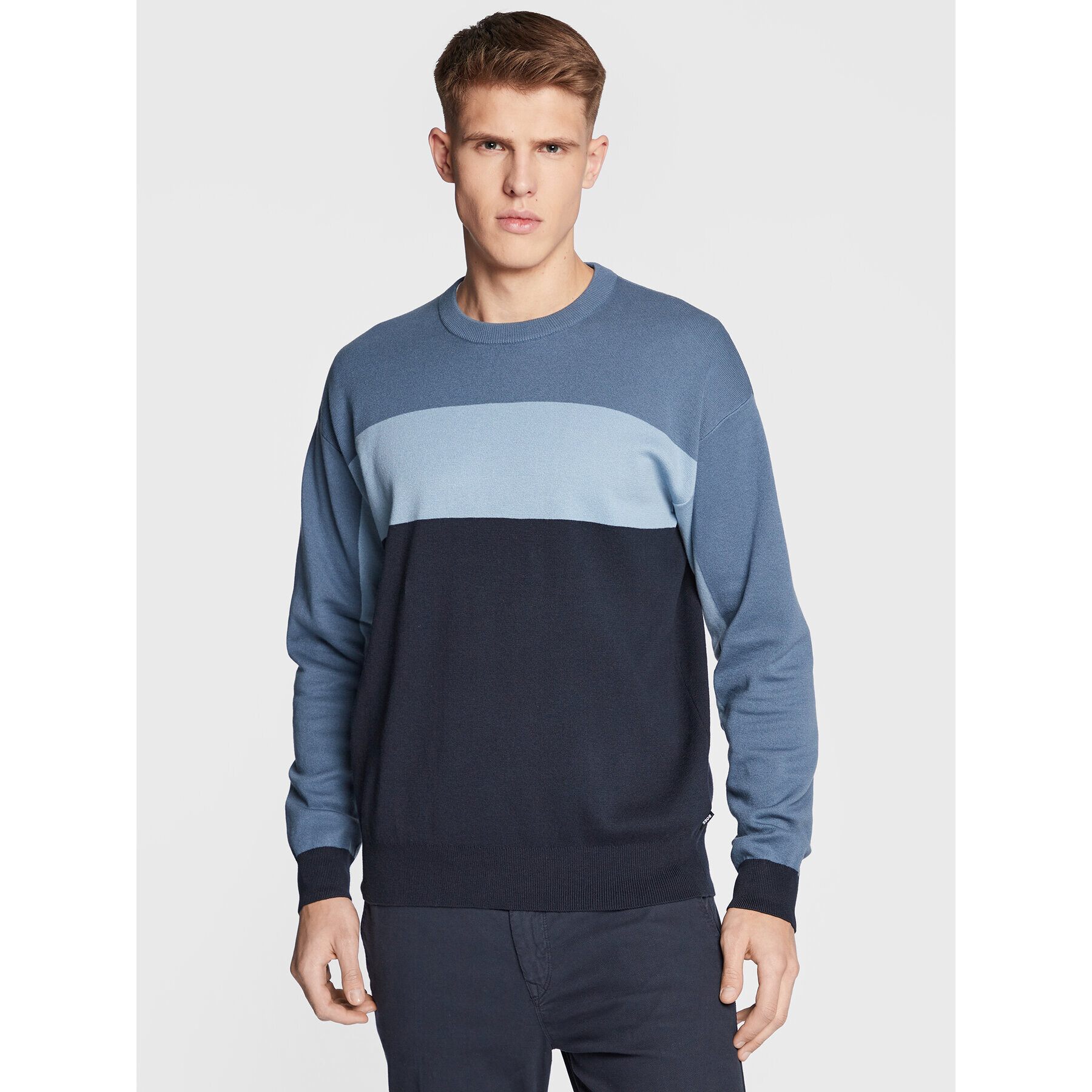 Boss Sweater Laccus 50477373 Sötétkék Regular Fit - Pepit.hu