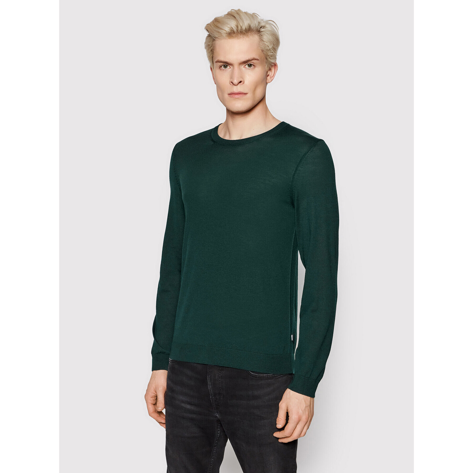 Boss Sweater Leno-P 50378575 Zöld Slim Fit - Pepit.hu