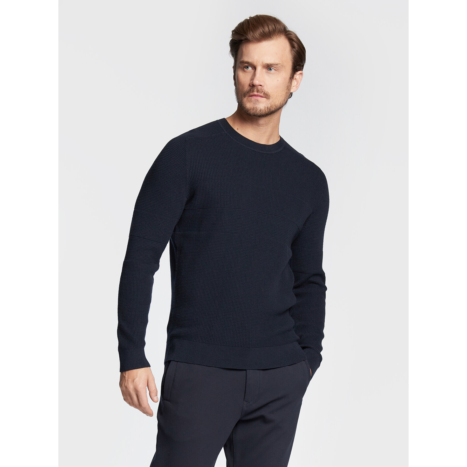 Boss Sweater Loforte 50477392 Sötétkék Regular Fit - Pepit.hu