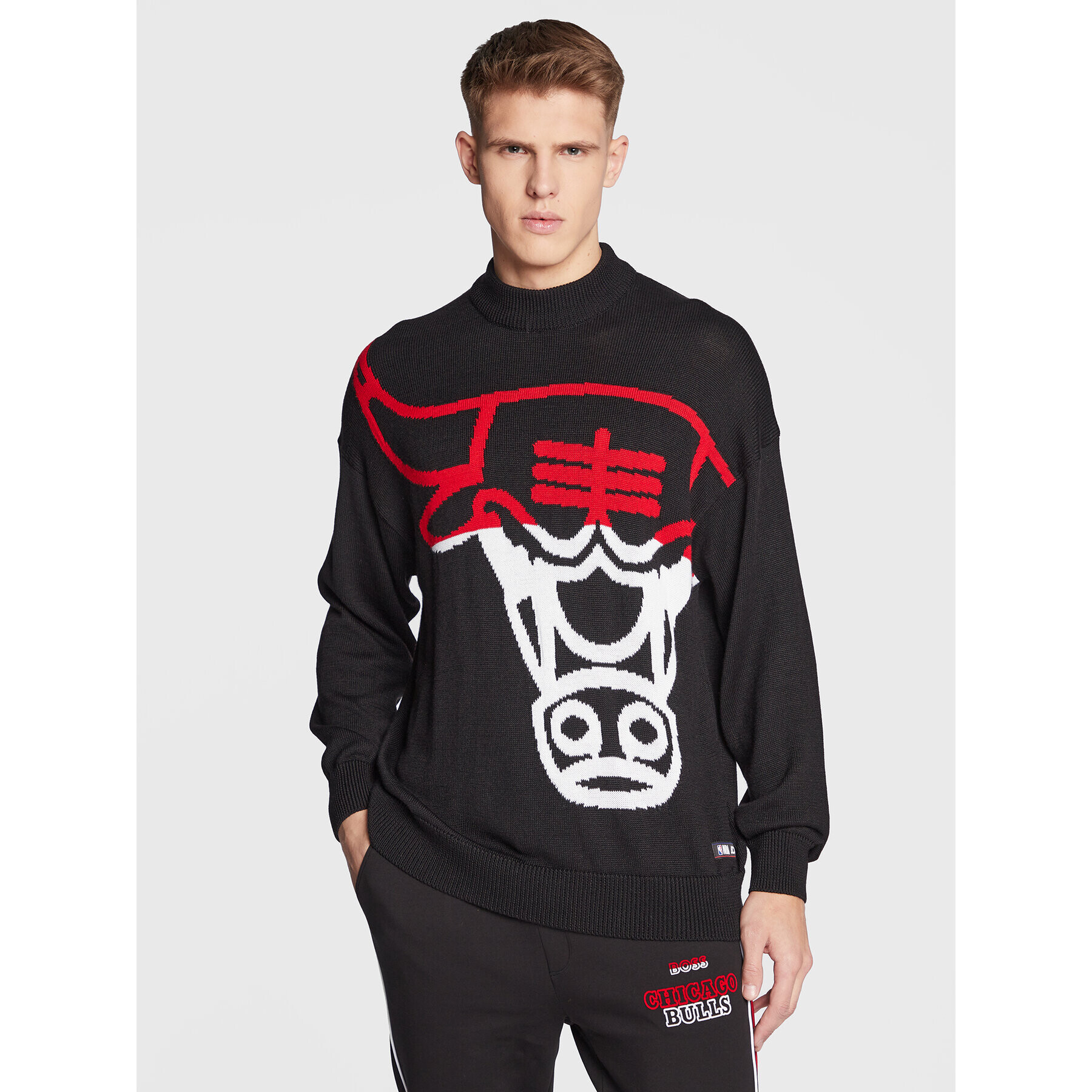 Boss Sweater NBA Chicagobulls 50480082 Fekete Regular Fit - Pepit.hu