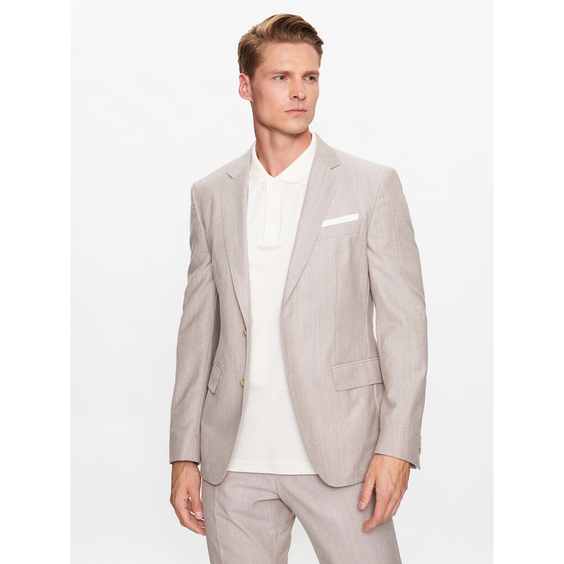 Boss Zakó 50489400 Bézs Slim Fit - Pepit.hu