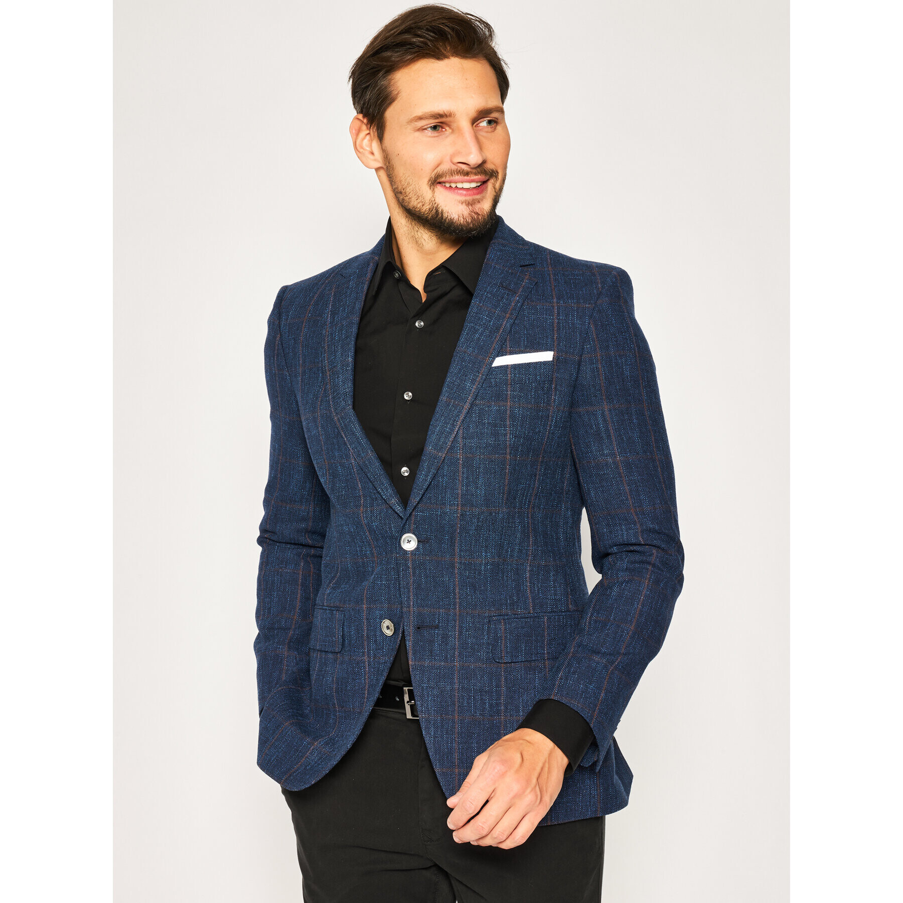 Boss Zakó Hutsons4 50426995 Sötétkék Slim Fit - Pepit.hu