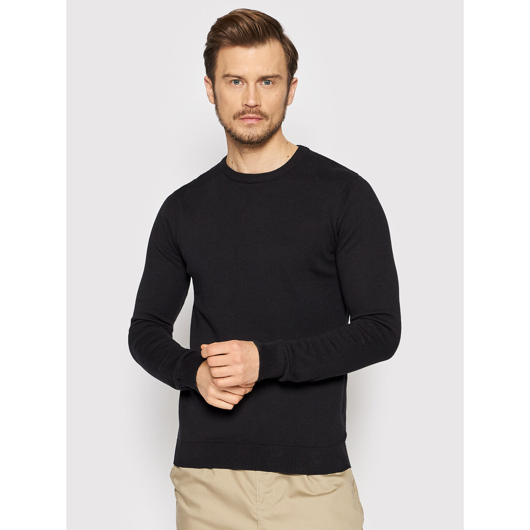 Brave Soul Sweater MK-162MANX Fekete Regular Fit - Pepit.hu