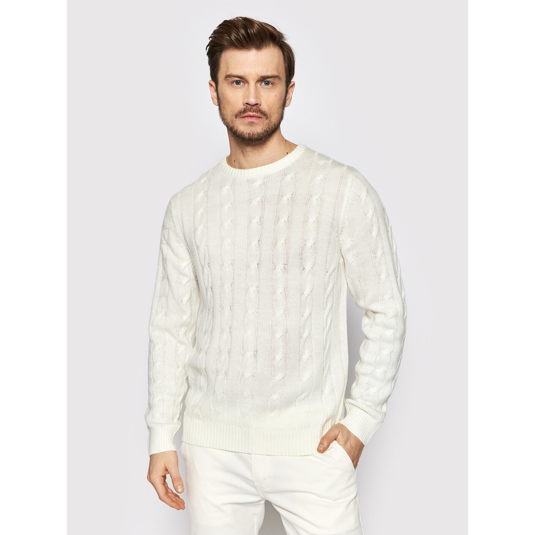 Brave Soul Sweater MK-181MAOC Bézs Regular Fit - Pepit.hu