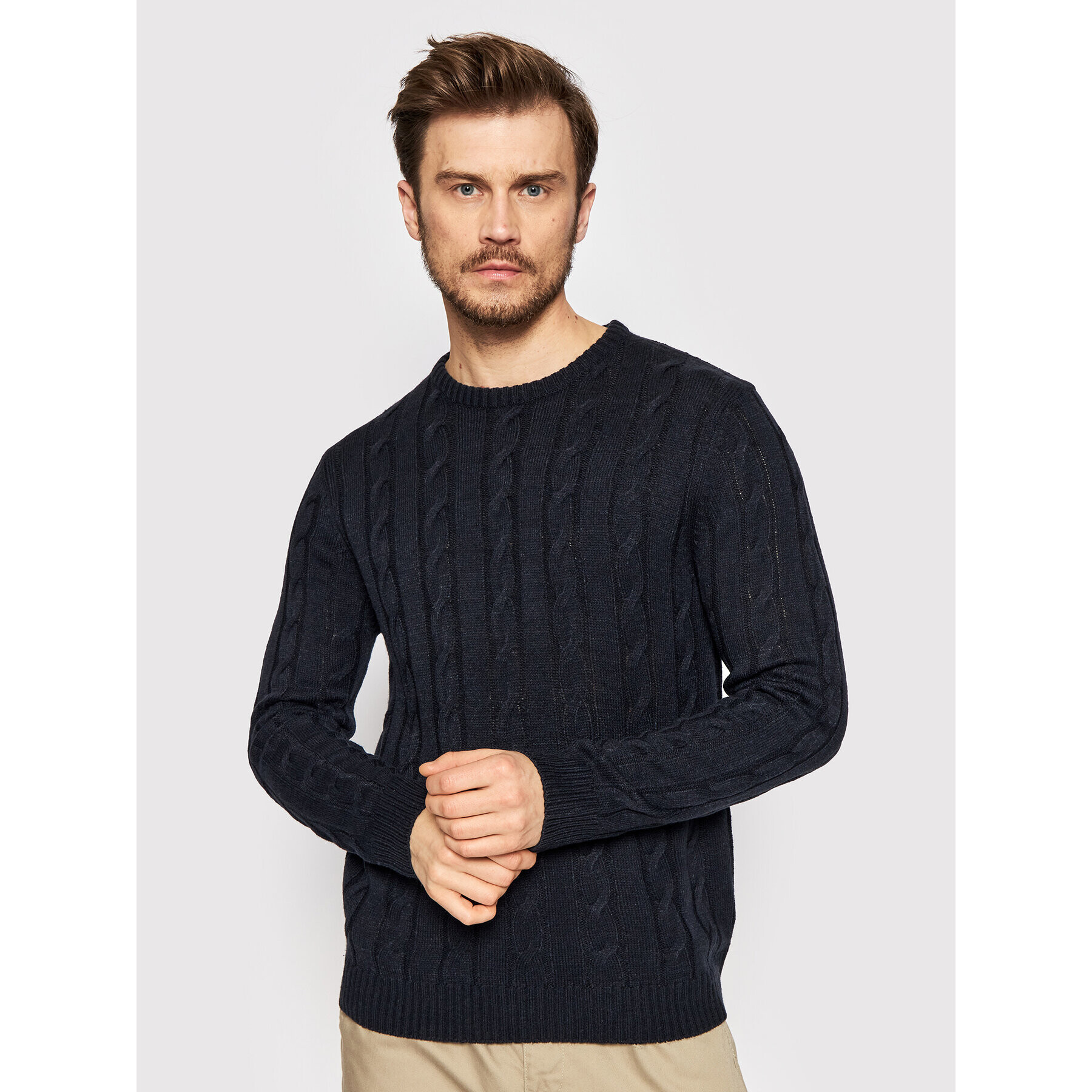 Brave Soul Sweater MK-181MAOC Sötétkék Regular Fit - Pepit.hu